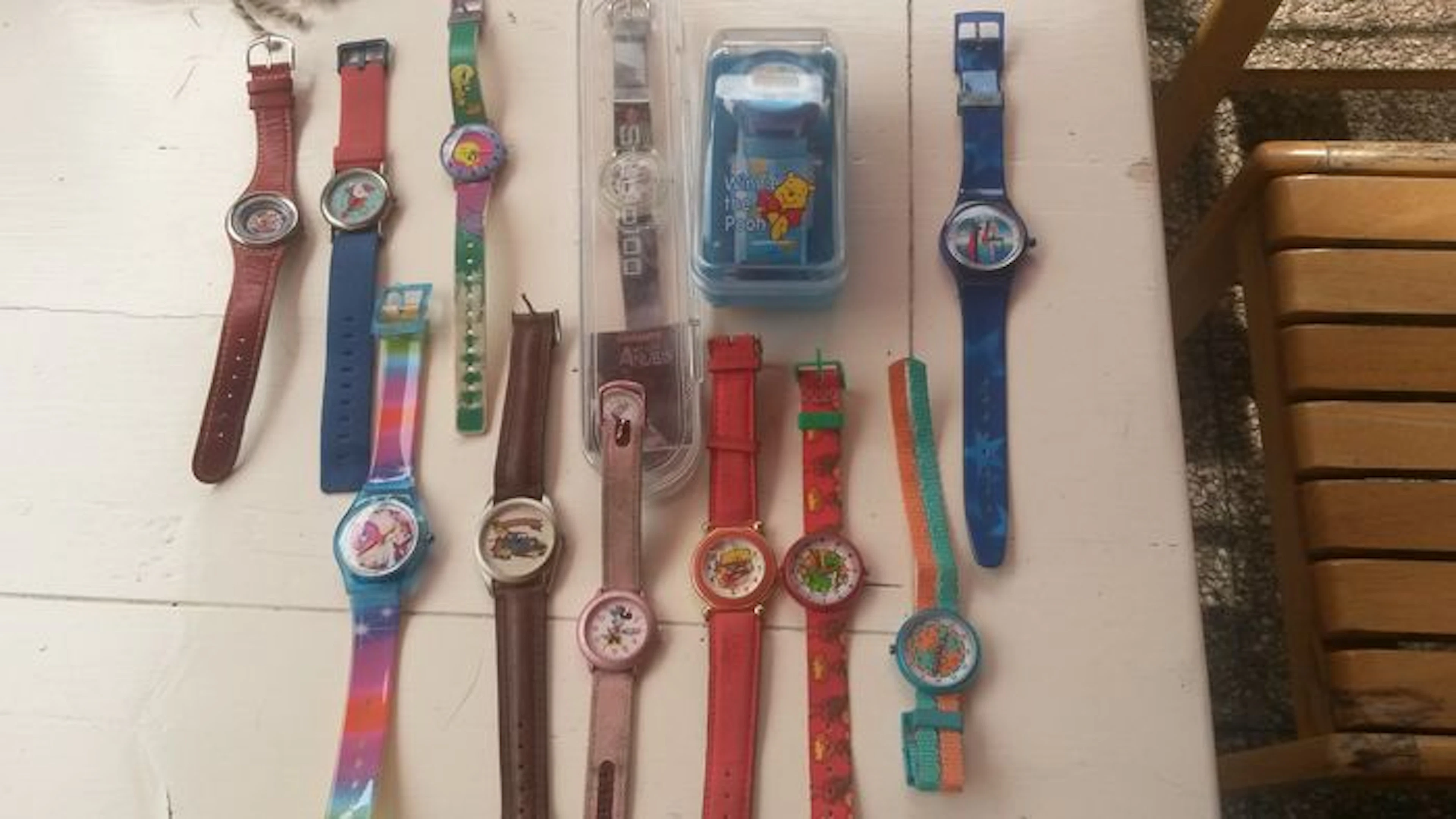 Collectie 12 bijzondere merk kinderhorloges Warner Bros-Lorus-Kids in time-disney-huis anubis-forever friend -flik flak etc