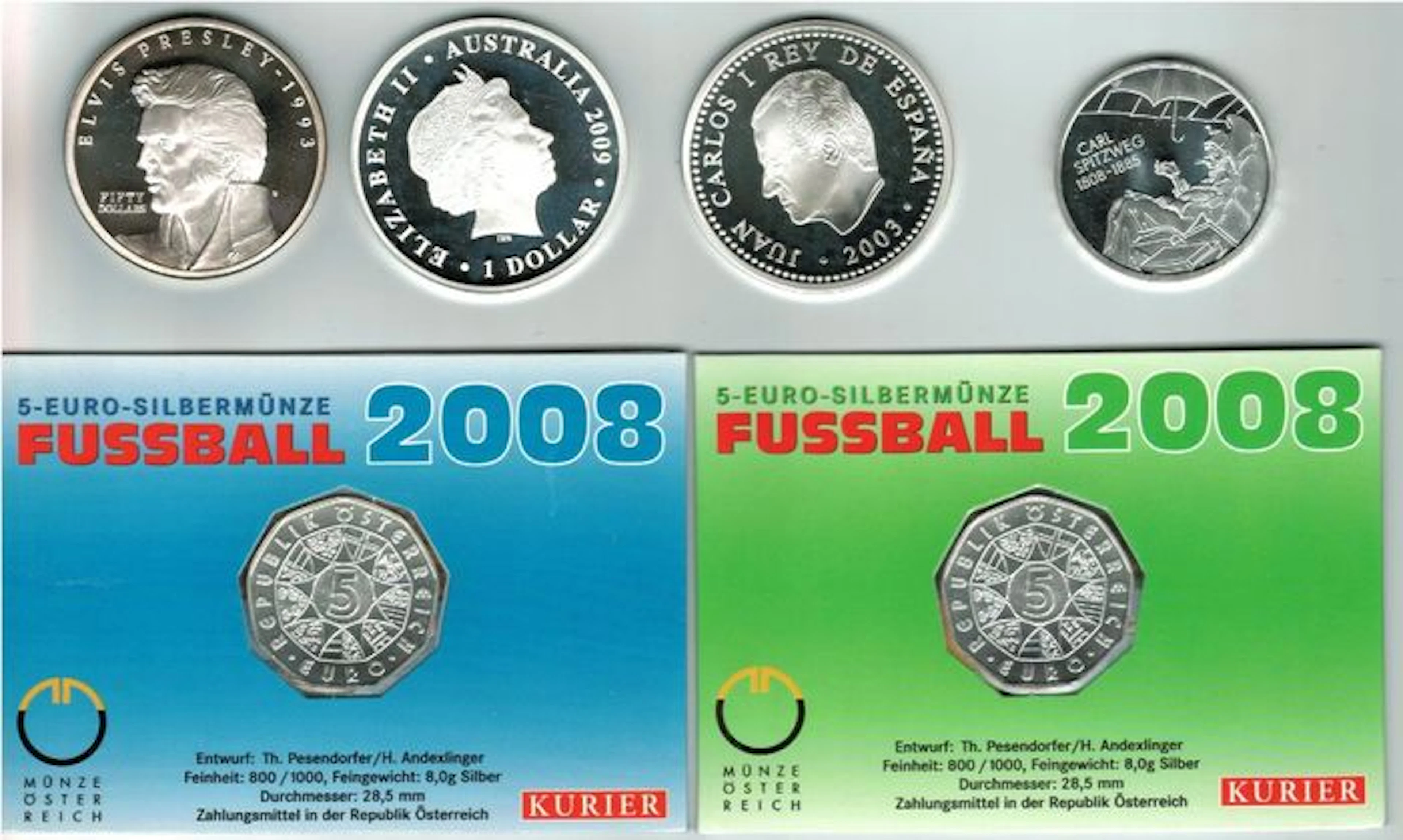 World - 6 different coins - silver
