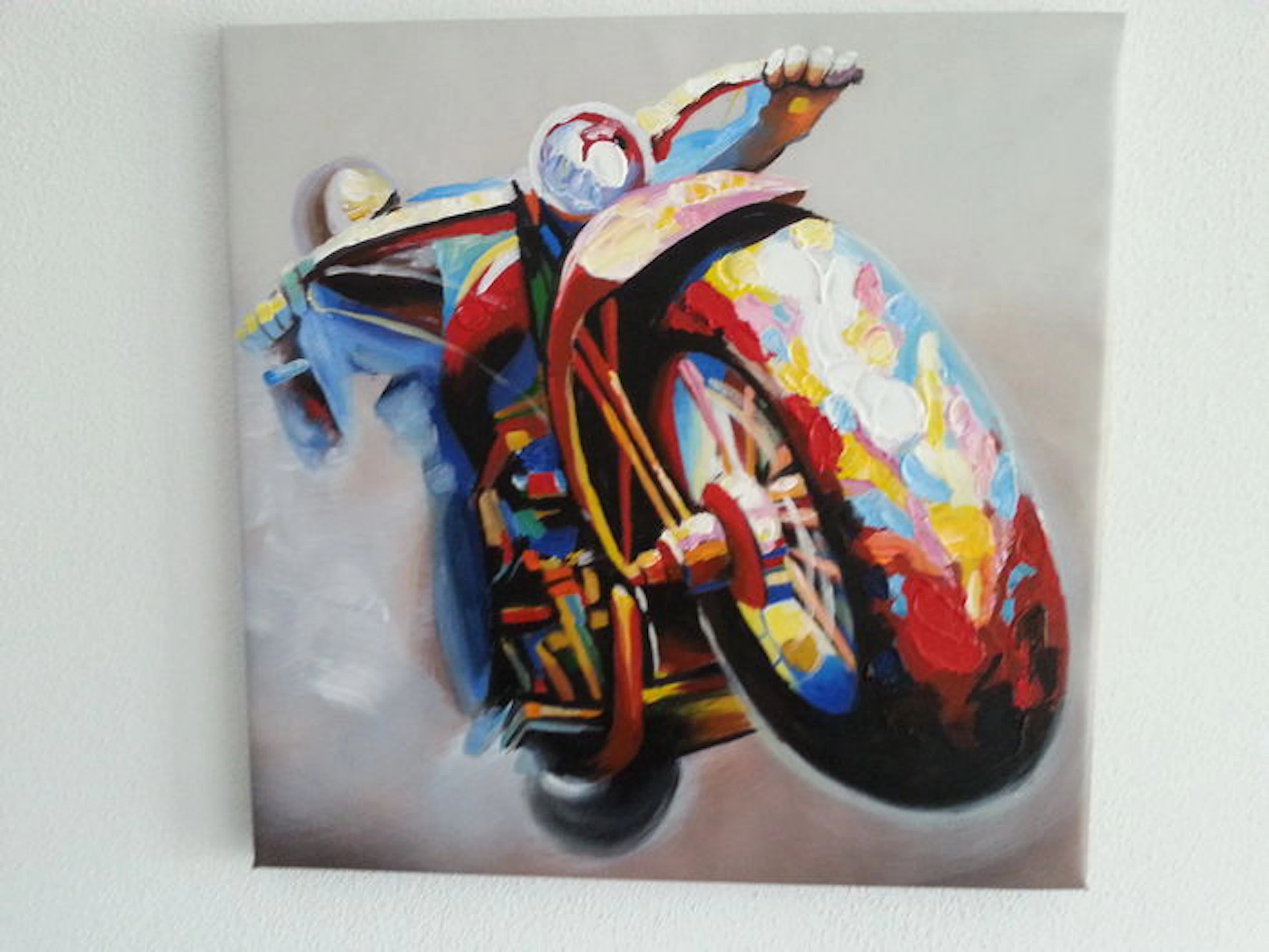 Motor- Harley Davidson- lowrider abstract schilderij op canvas