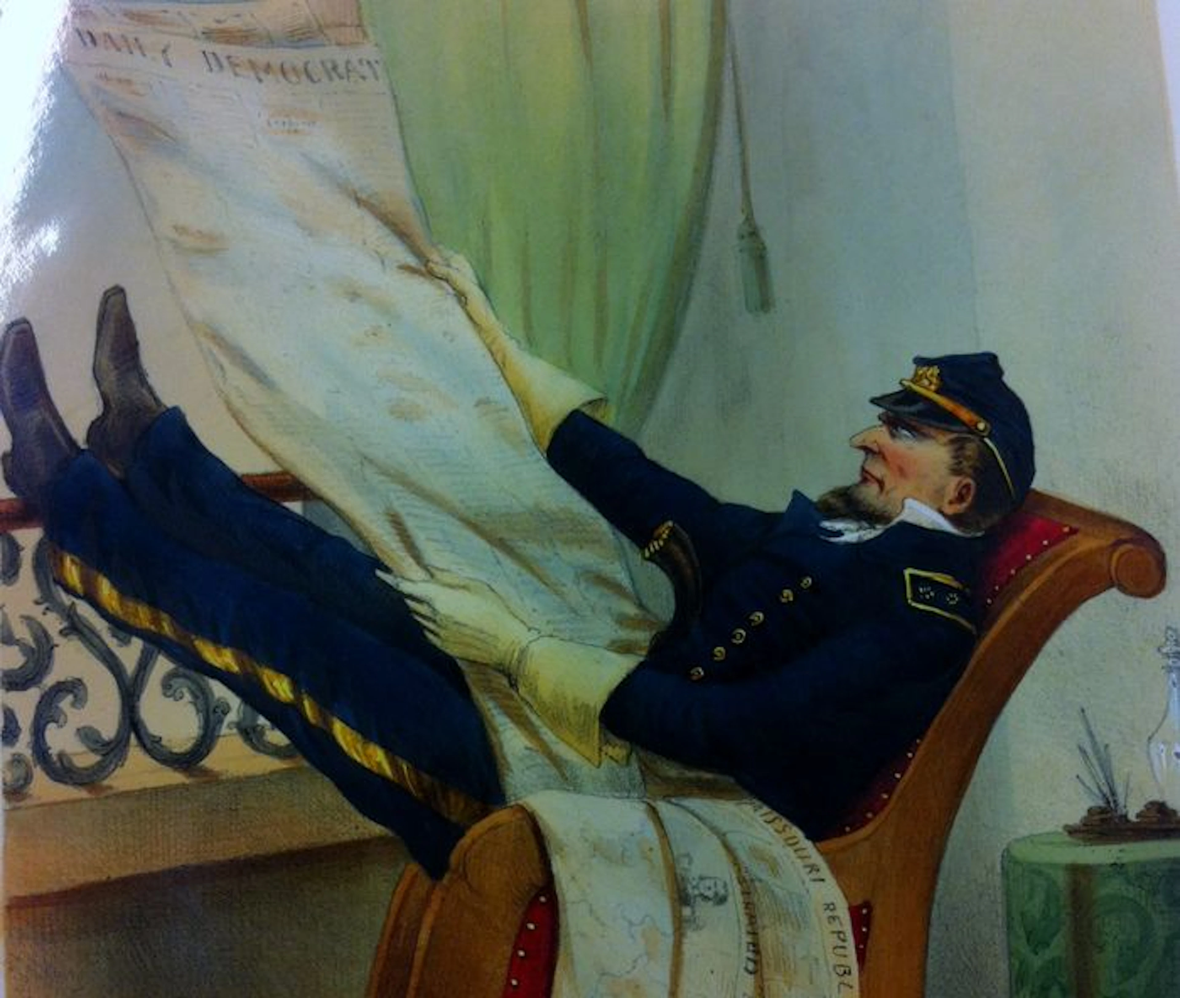 Handgekleurde lithografie; Draner - Géneral - 1863. 19de eeuw
