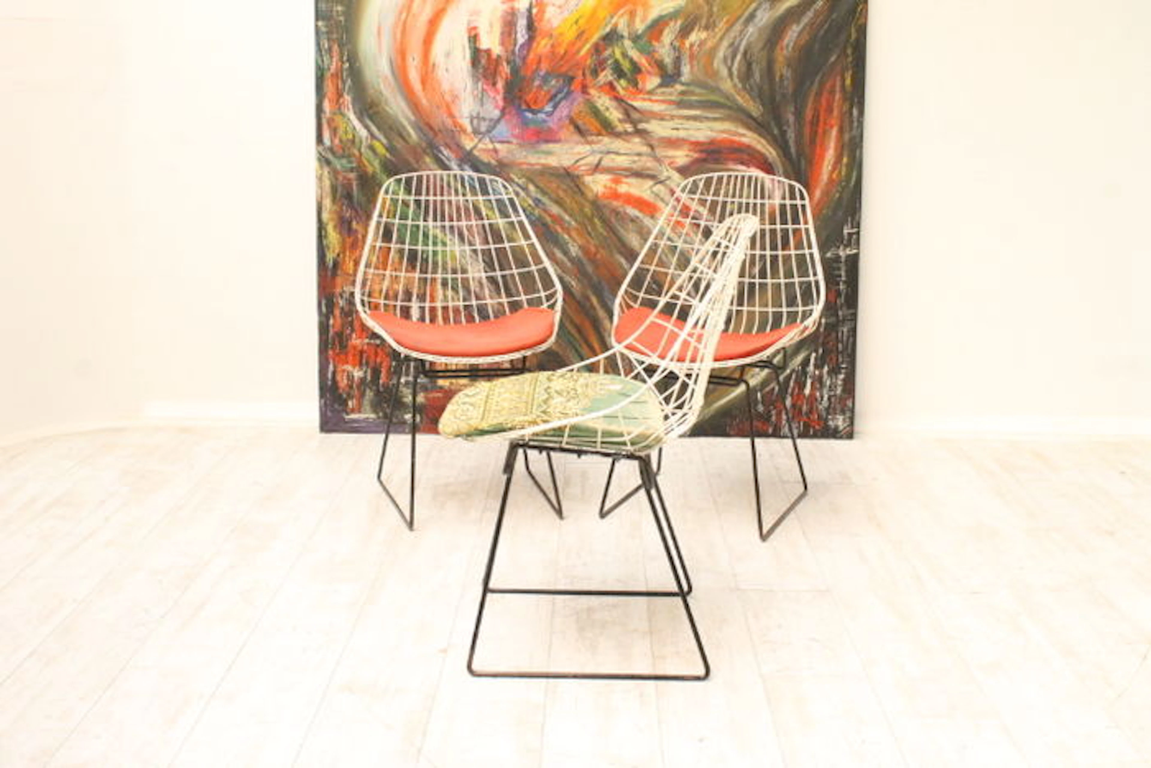Cees Braakman for Pastoe - Set of three vintage wire chairs SM05