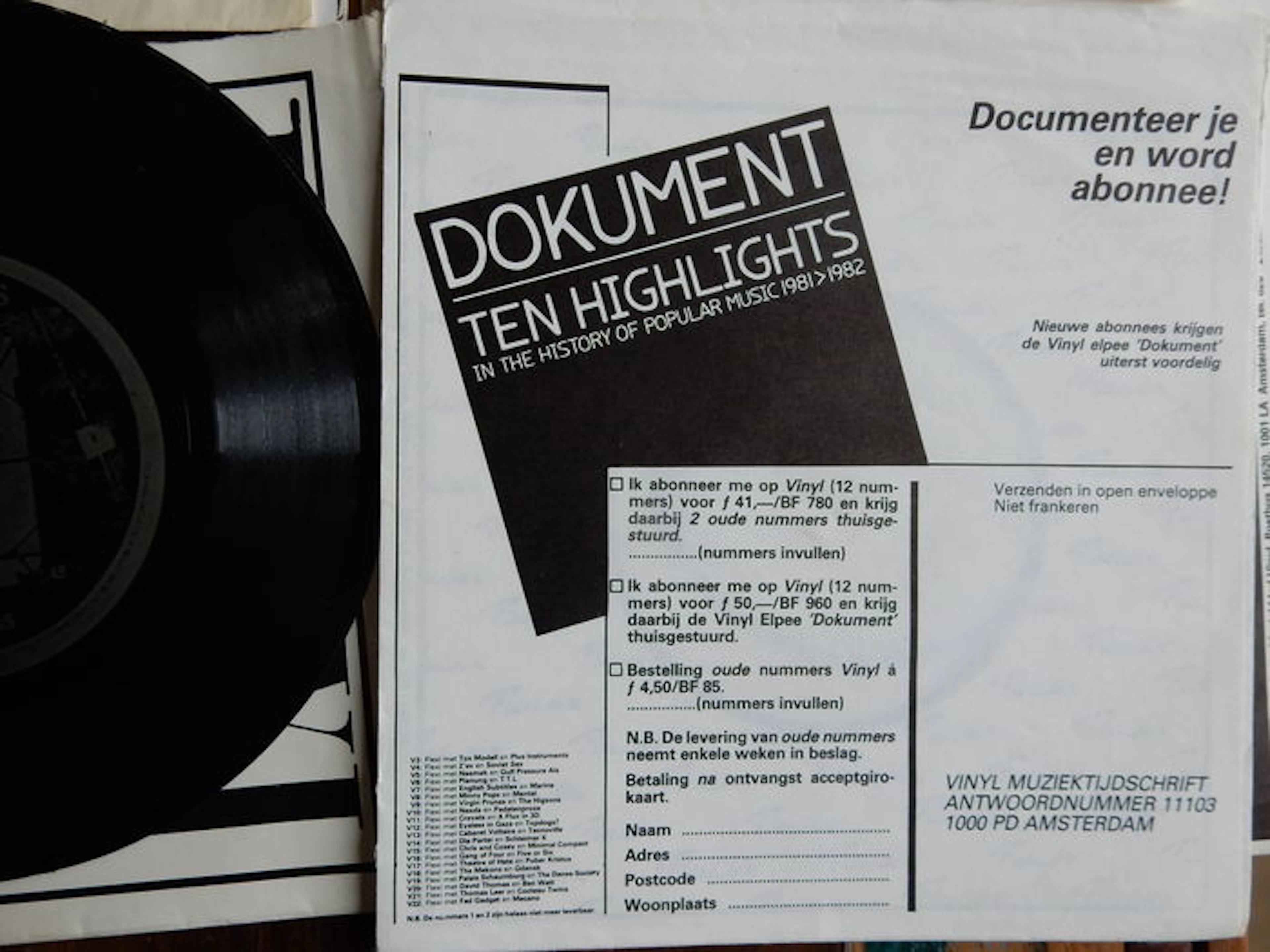 Lot of 25 rare Flexi Discs from Dutch magazine Vinyl 1981-1983