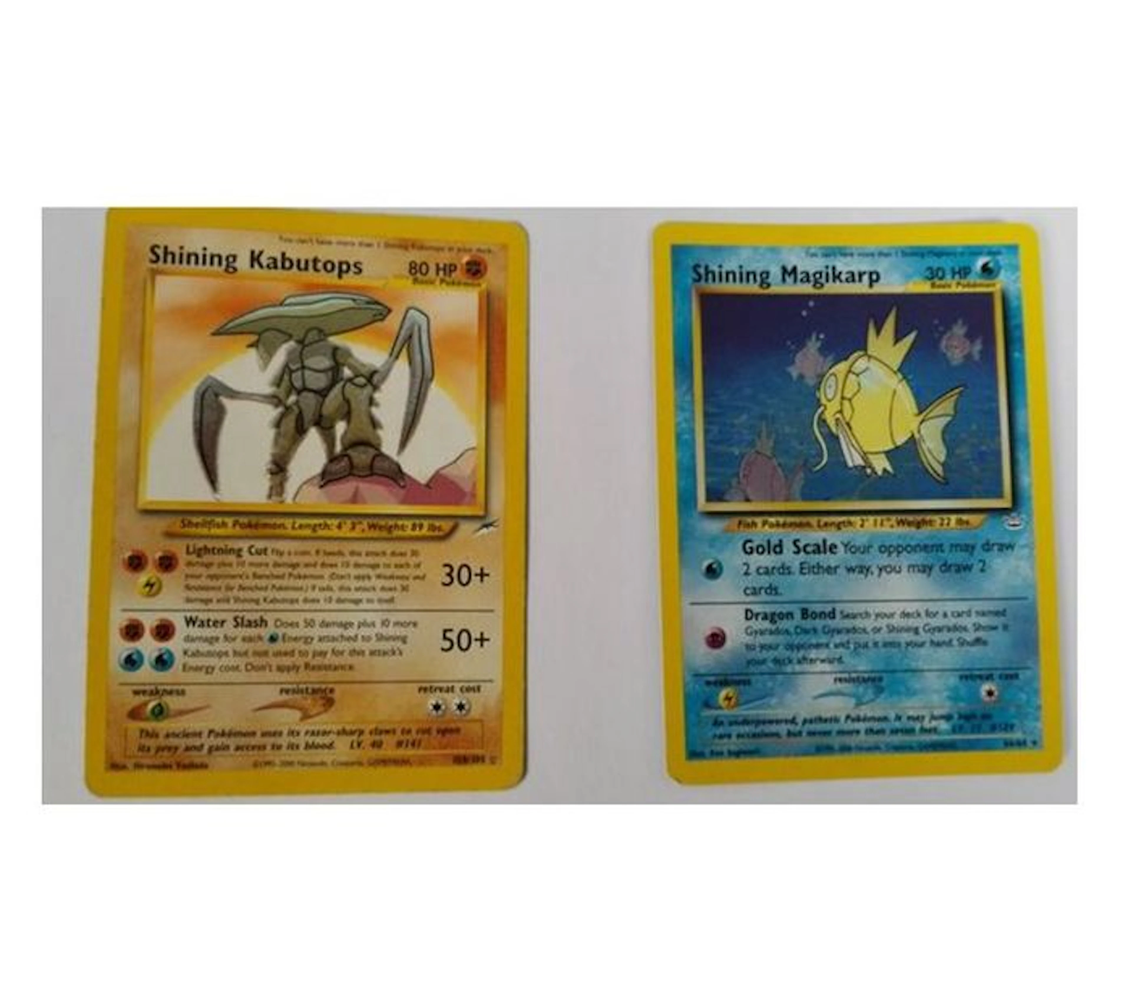 Pokemon Trading Cards: Shining Magikarp + Shining Kabutops