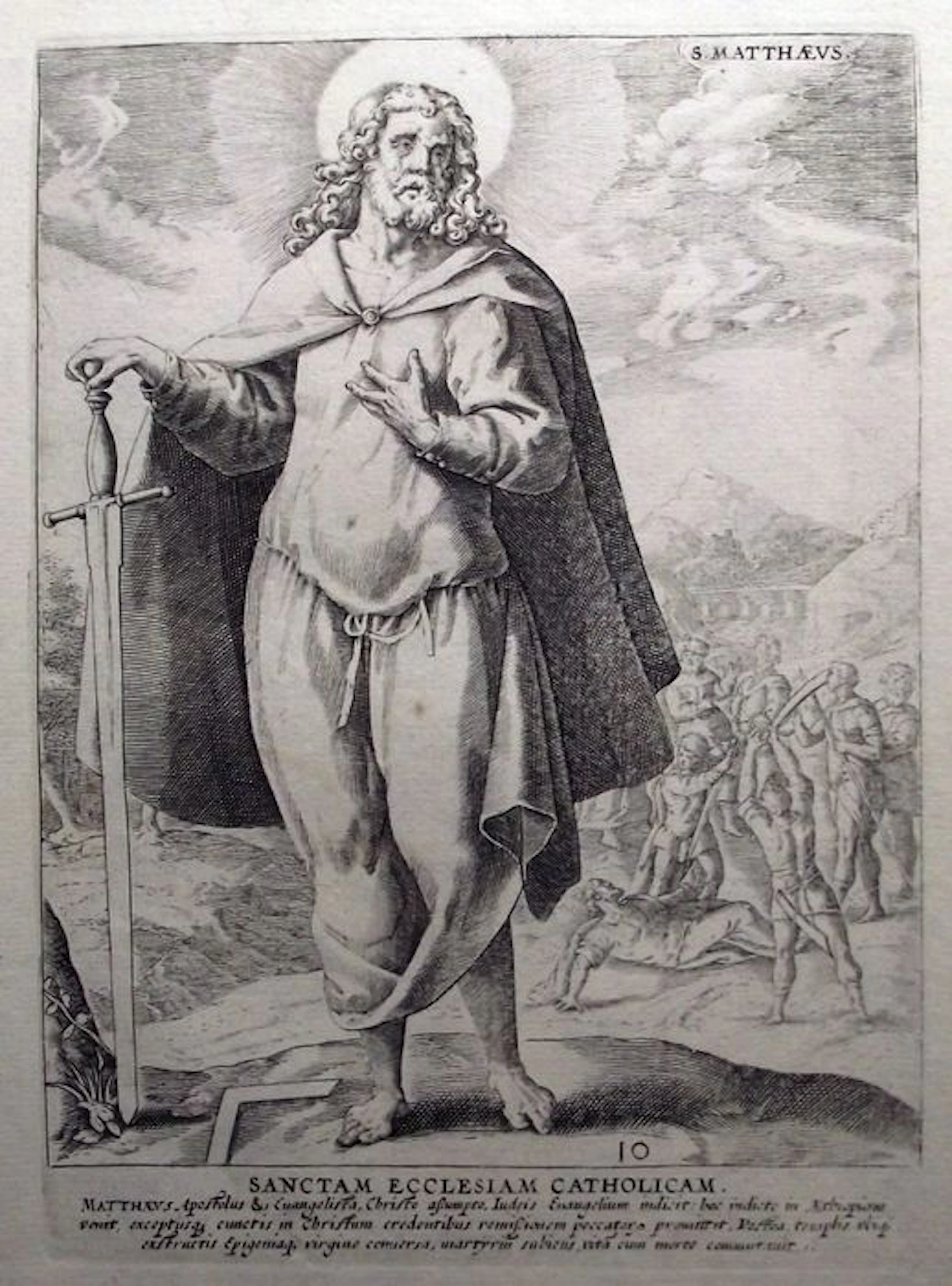 1585 Anton WIERIX II after Maerten de Vos in superb condition SAINT MATTHEW