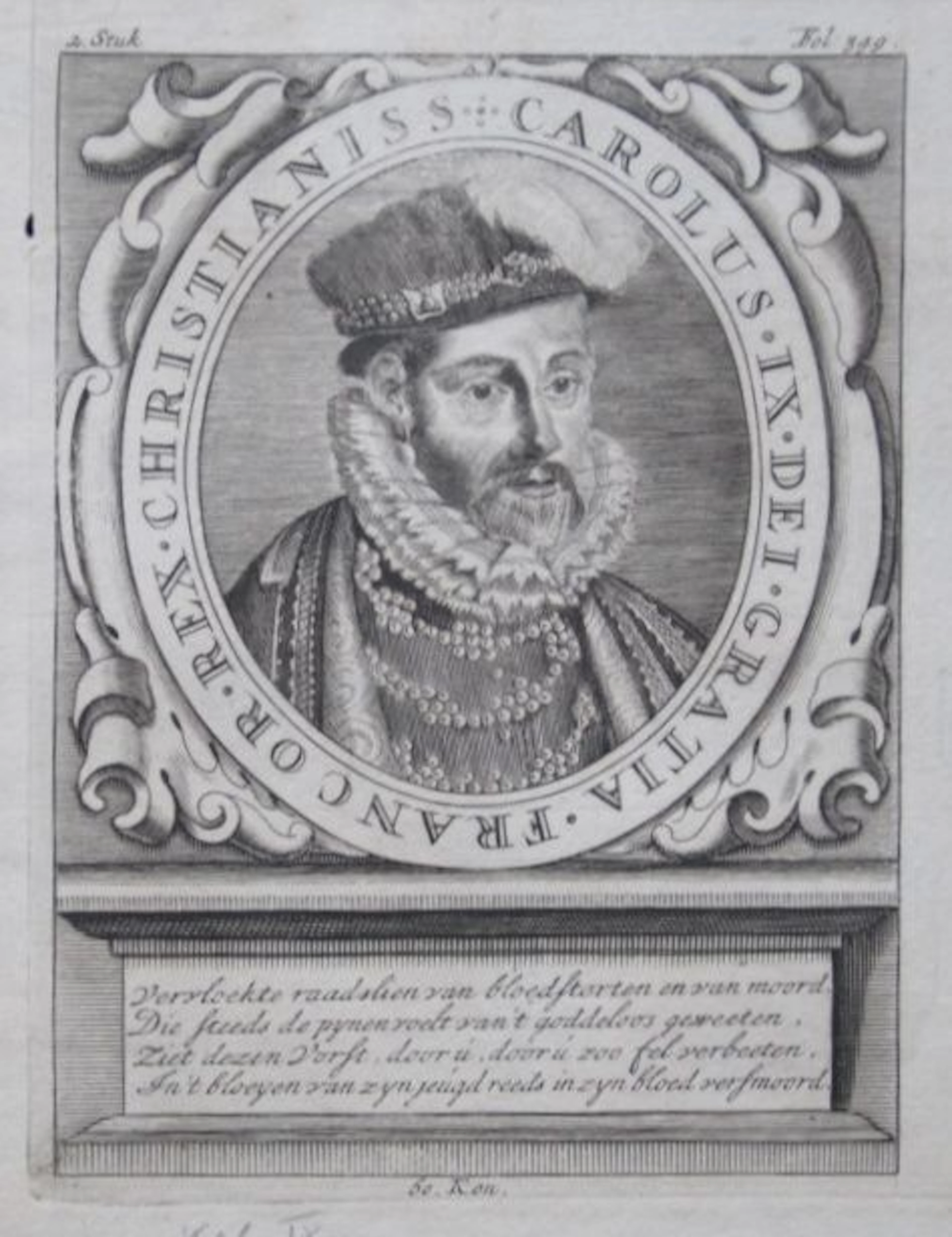 Maker onbekend - Portret van Karel IX van Frankrijk (1550-1574) - ca. 1750