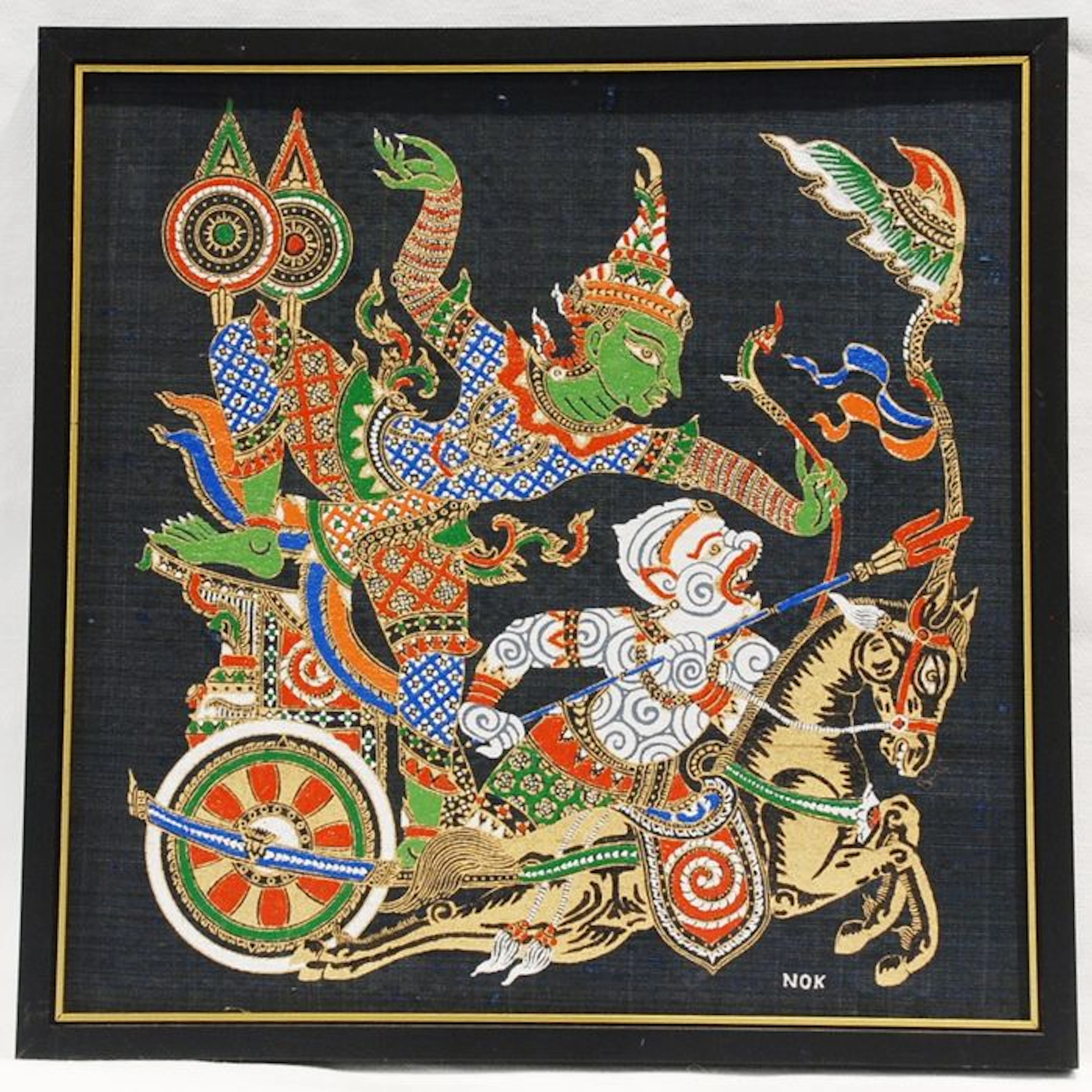 Four paintings on silk - Thailand - late 20th century