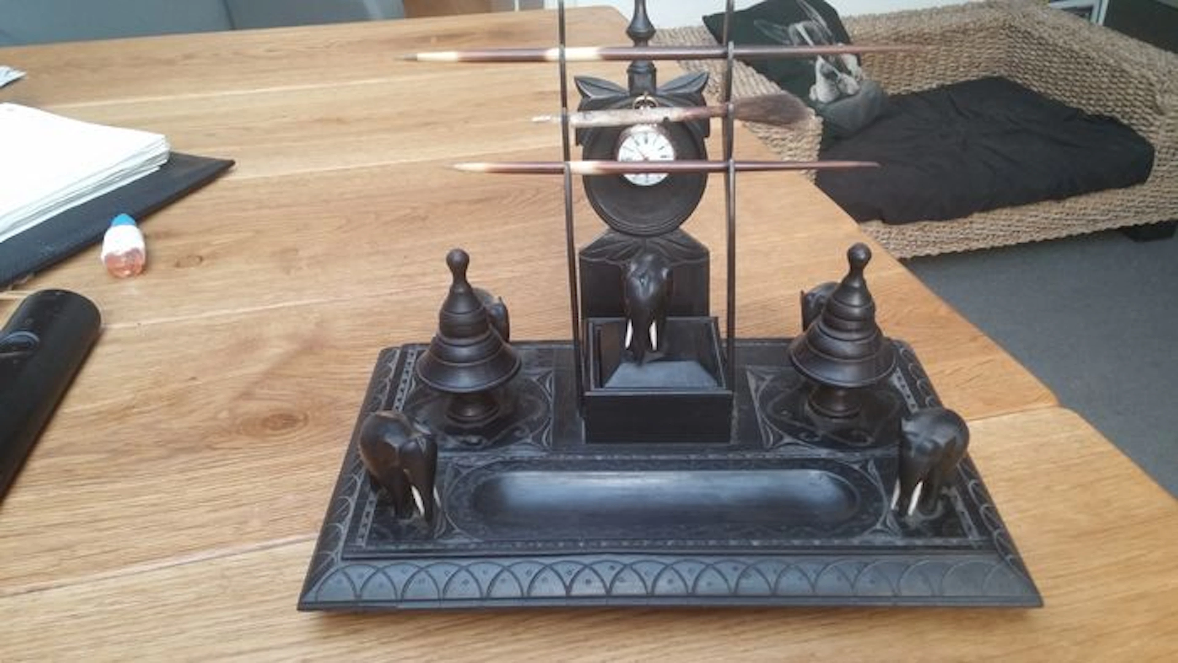 Antique ebony ink set