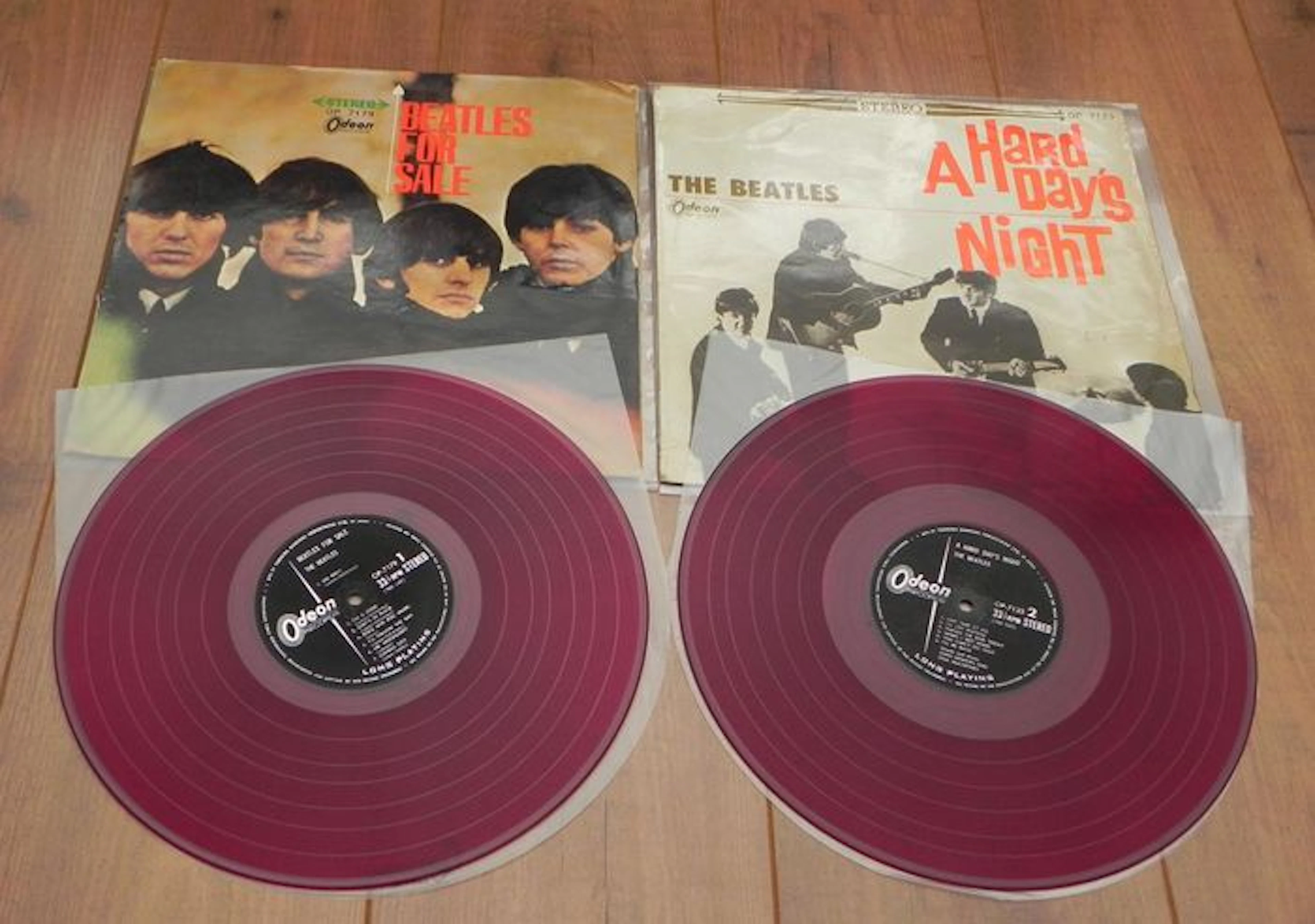 The Beatles- lot of 2 1st Japanese pressings/ Beatles For Sale & A Hard Day's Night/ Odeon red wax pressings/ Collectible!