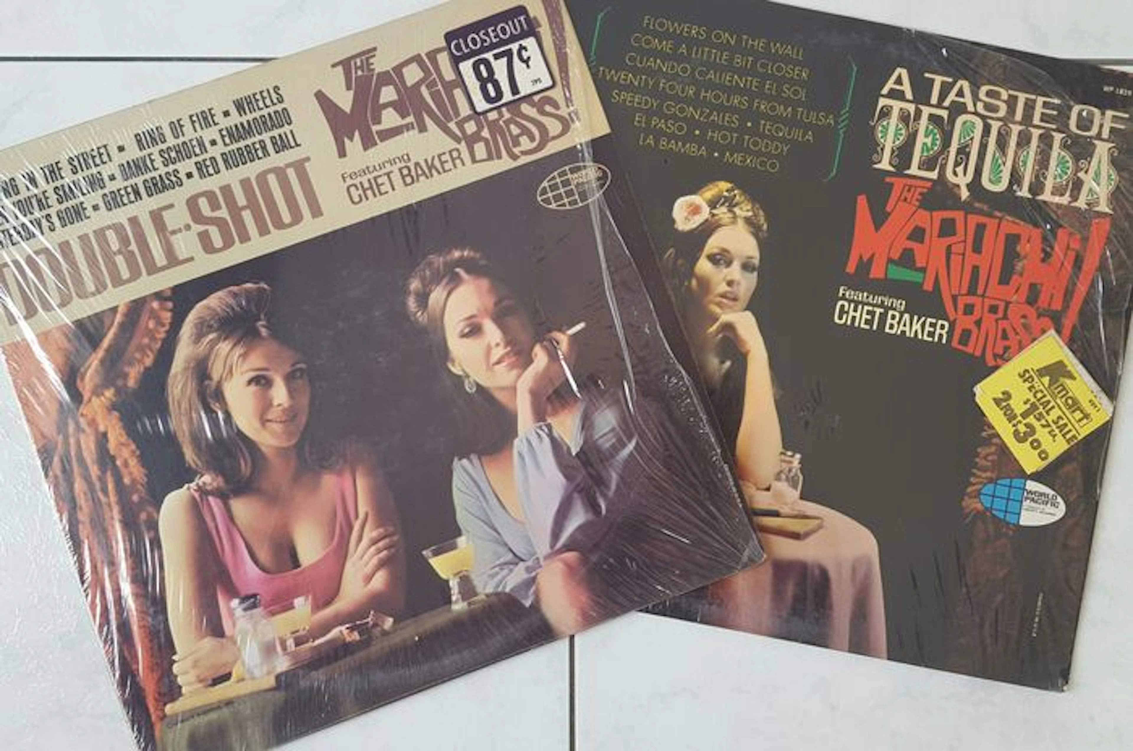 The Mariachi Brass! feat CHET BAKER - Lot of 2 LP's: A Taste Of Tequila and Double Shot on the World Pacific Records label