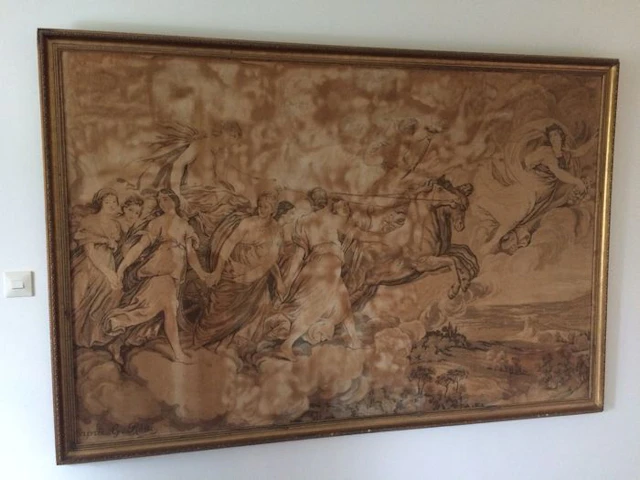 Machinaal geweven gobelin naar Guido Reni