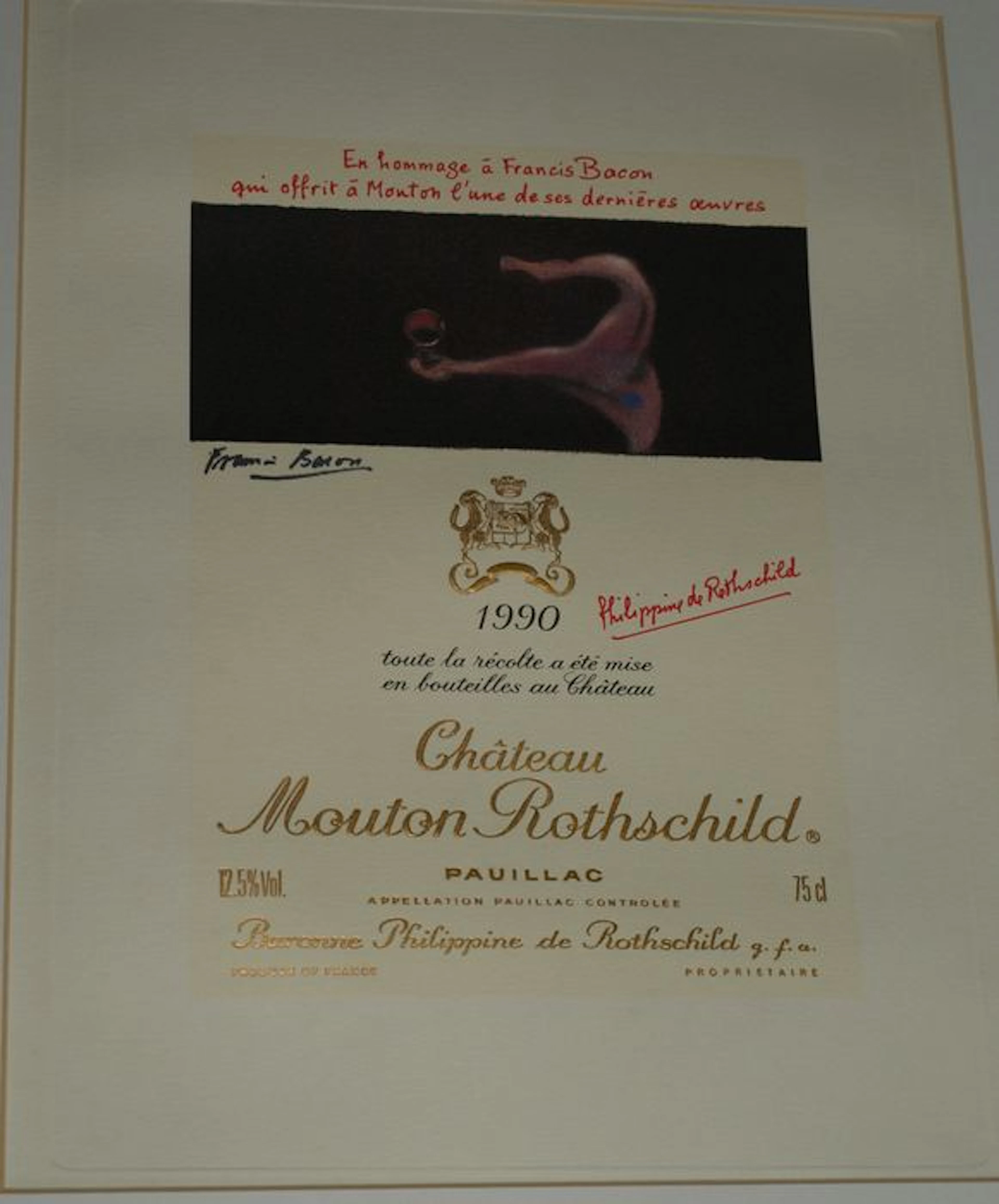 Litho Chateau Mouton Rothschild 1990