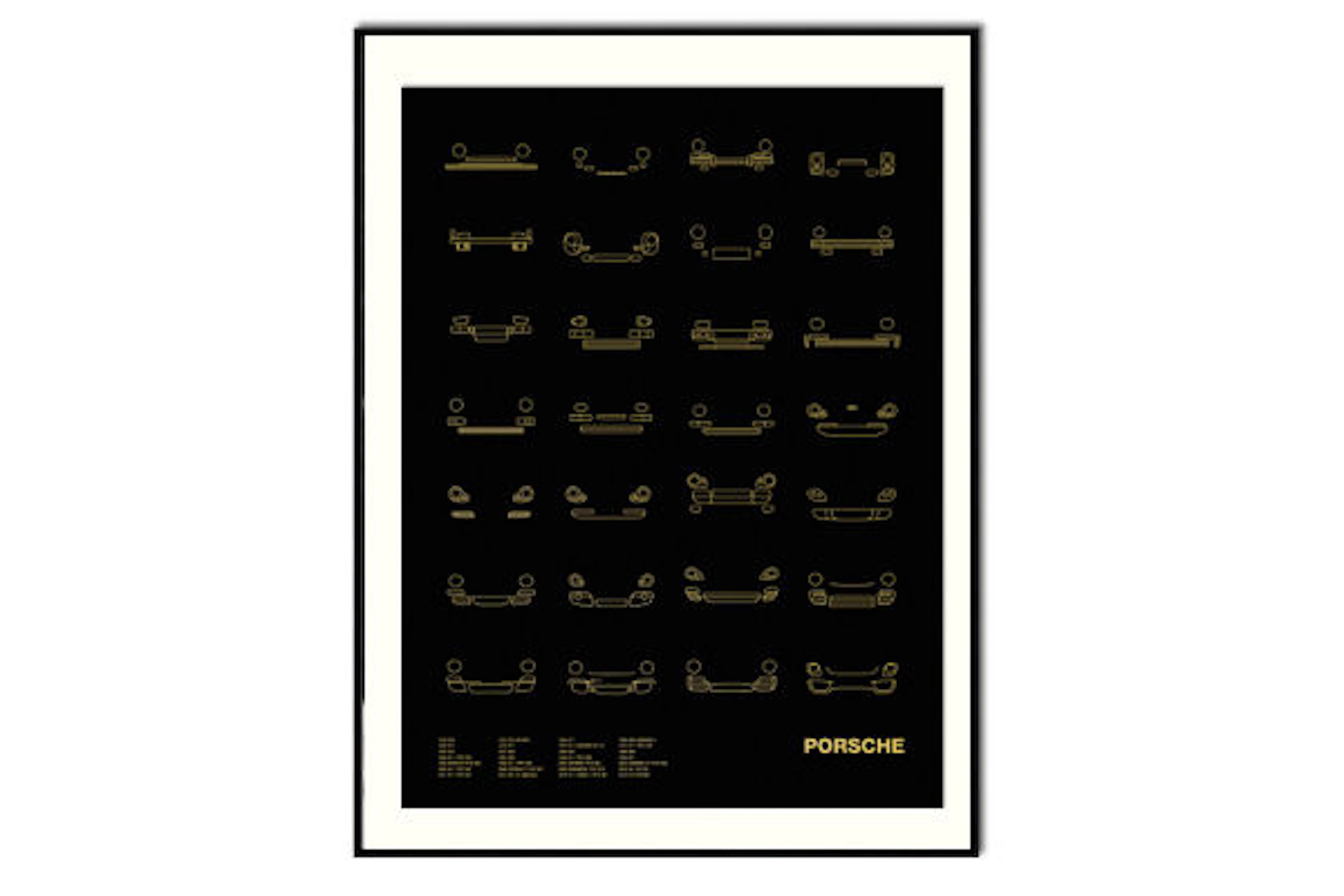 Porsche Cars Calligraphy - History Production 1948 - 2015 - Numbered Edition 100pc