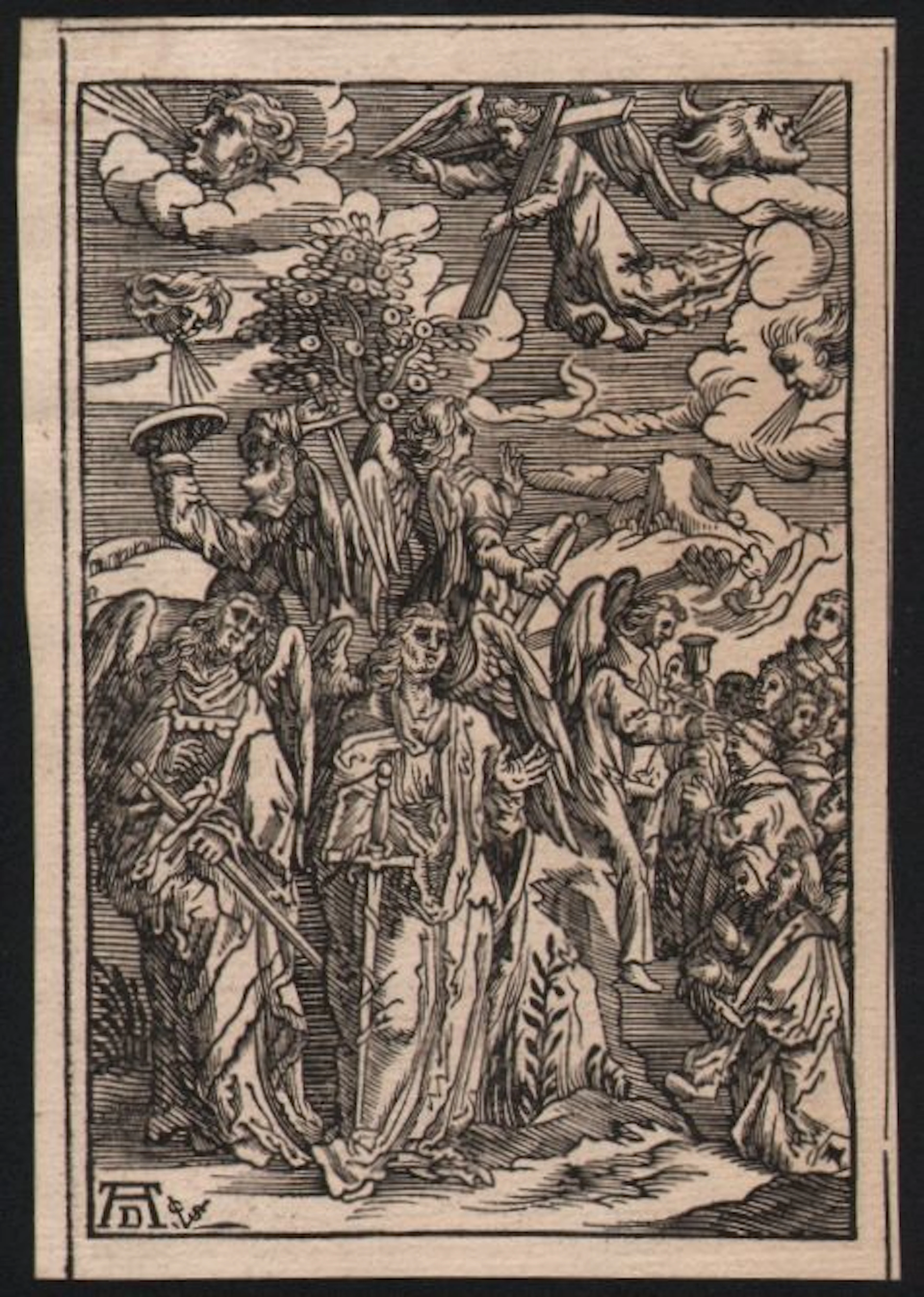 Naar Albrecht Dürer: 'De opening van het zevende zegel' + 'De vier engelen des doods'