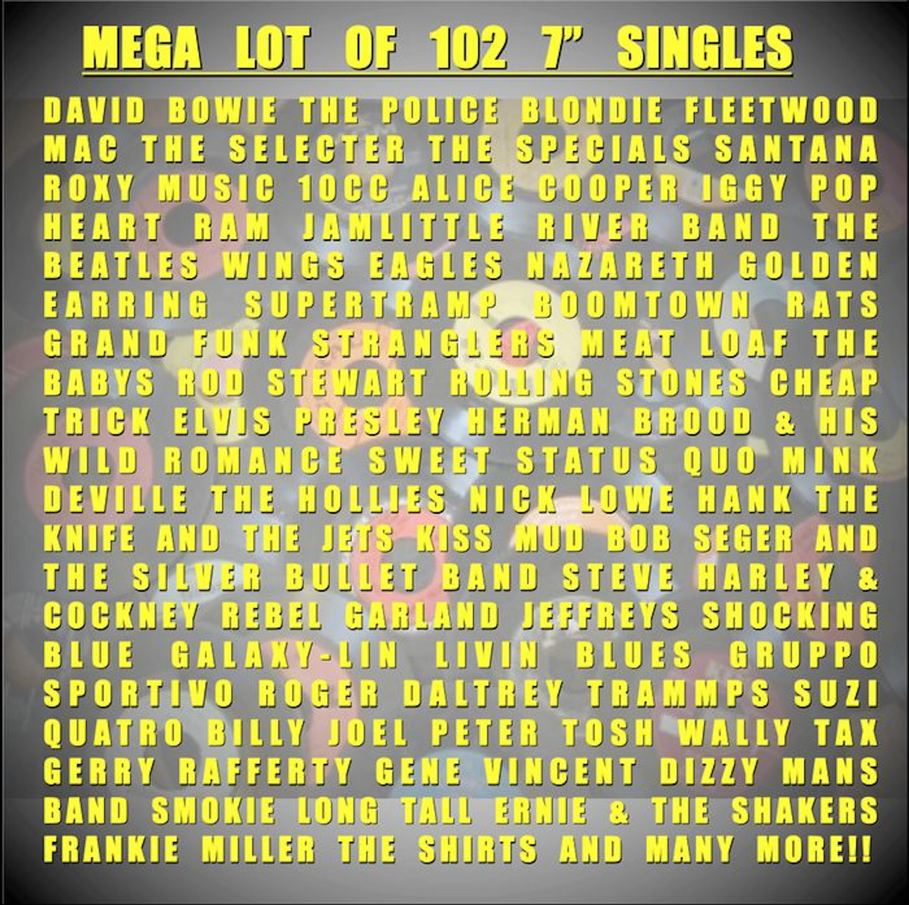 Mega Lot of 102 Pop-Rock Singles