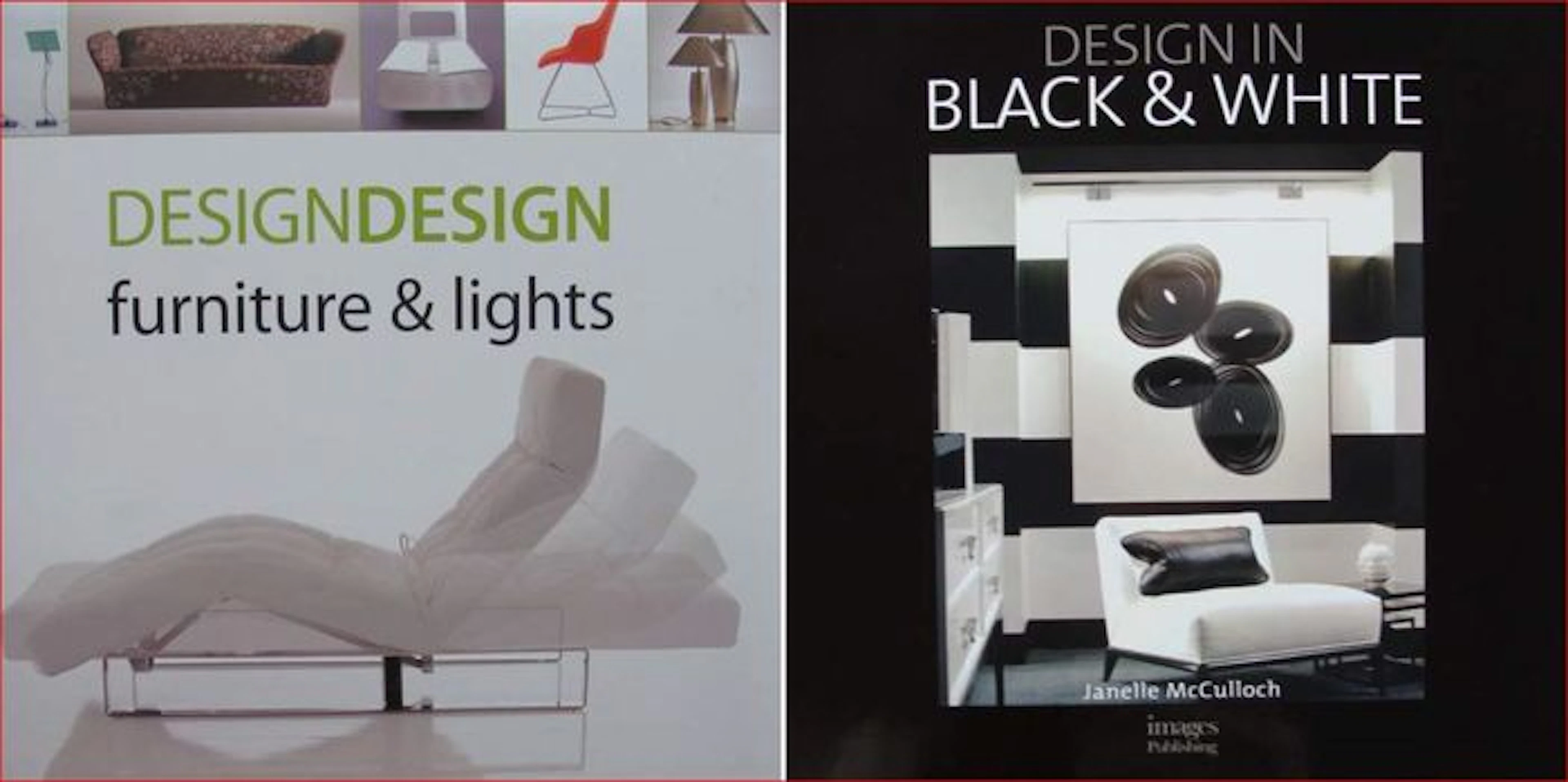 2 Books : Design In Black & White & Design Design - Furniture and Lights