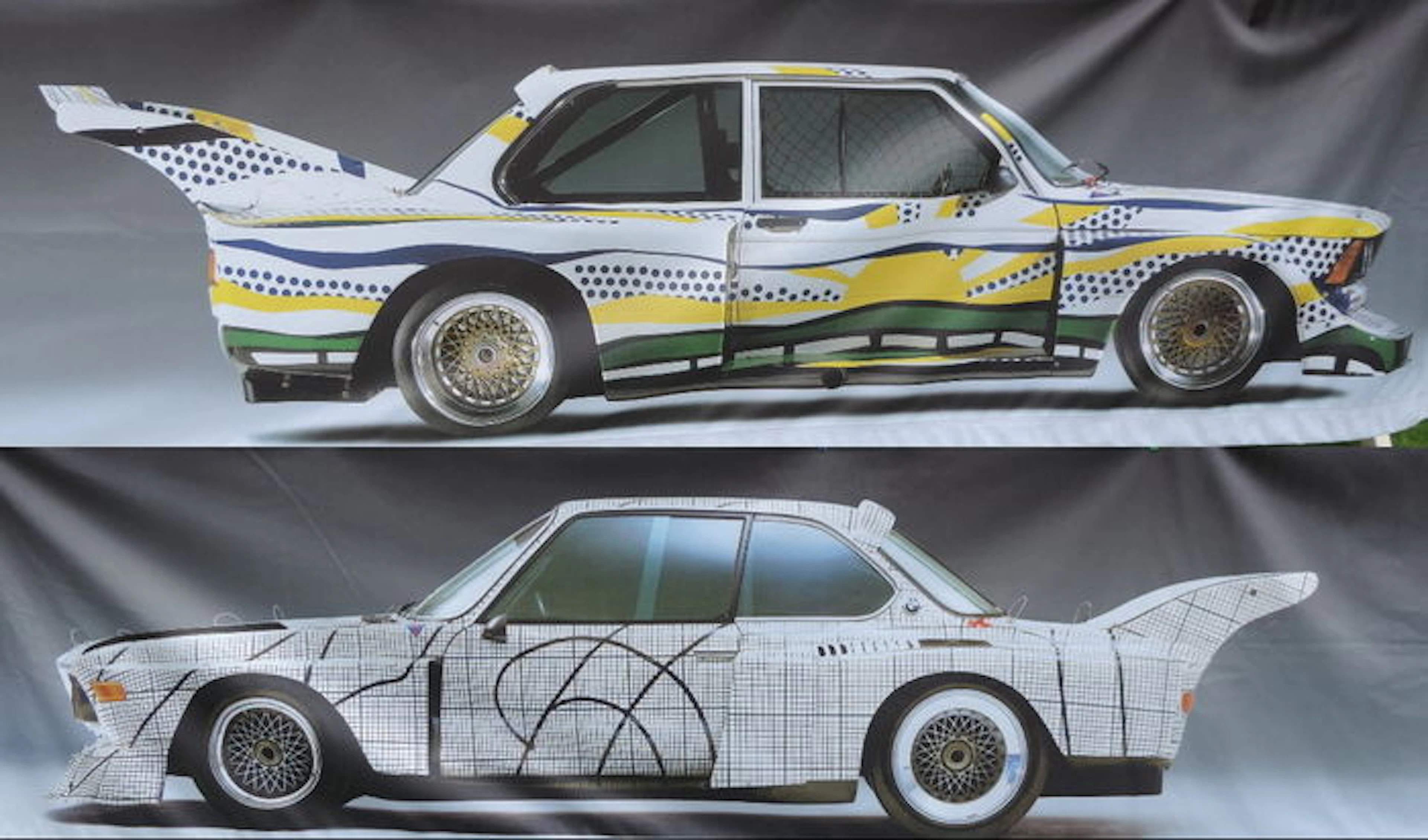 BMW - zeer grote banner/spandoek Art Cars Exhibition - Frank Stella - Roy Lichtenstein - 9,5 meter lang x 77 cm hoog