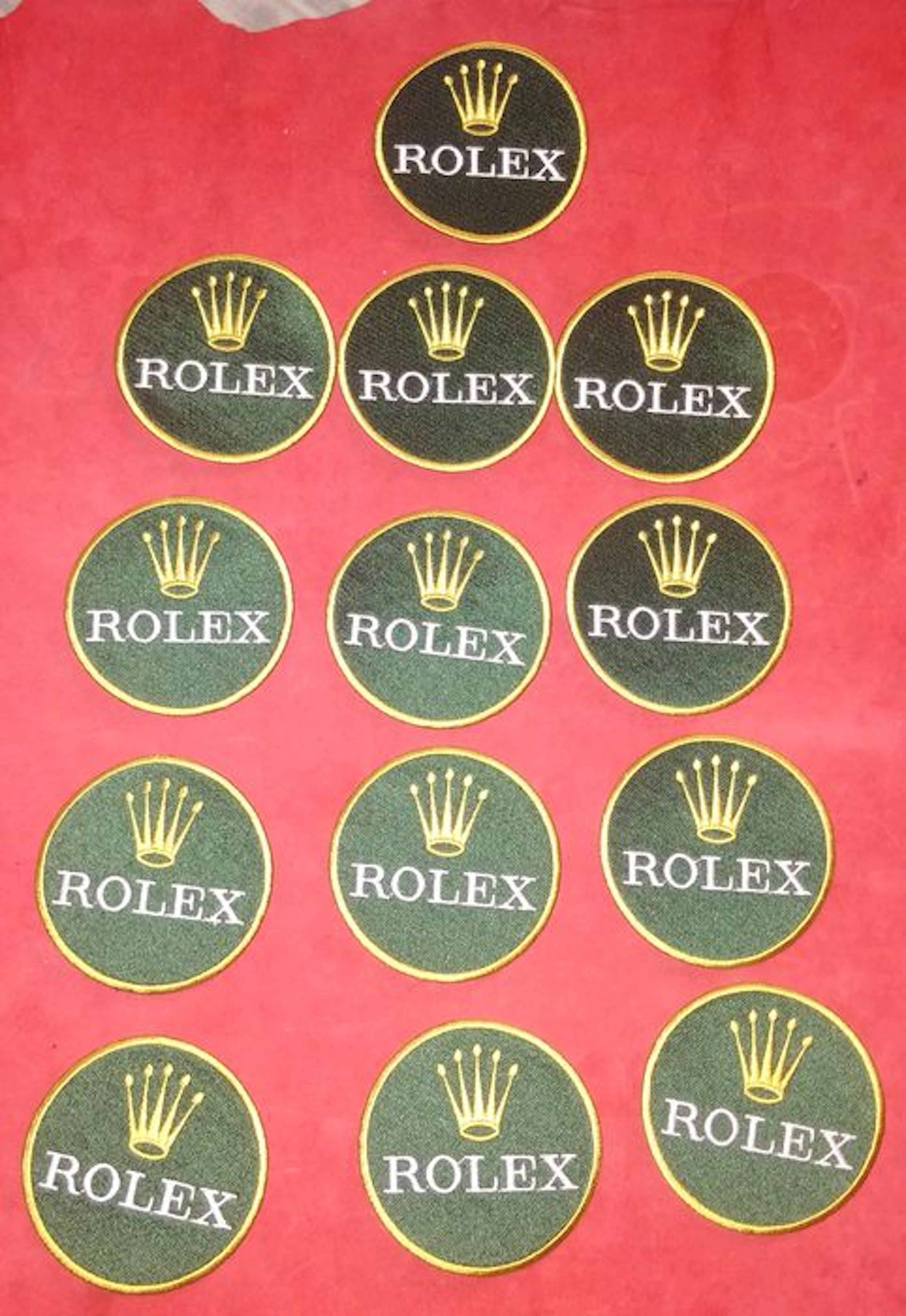Lot of 13 Rare vintage patches Rolex Sponsor for Nascar USA 8cm diameter for Submariner, GMT Master, Daytona collectors 1985