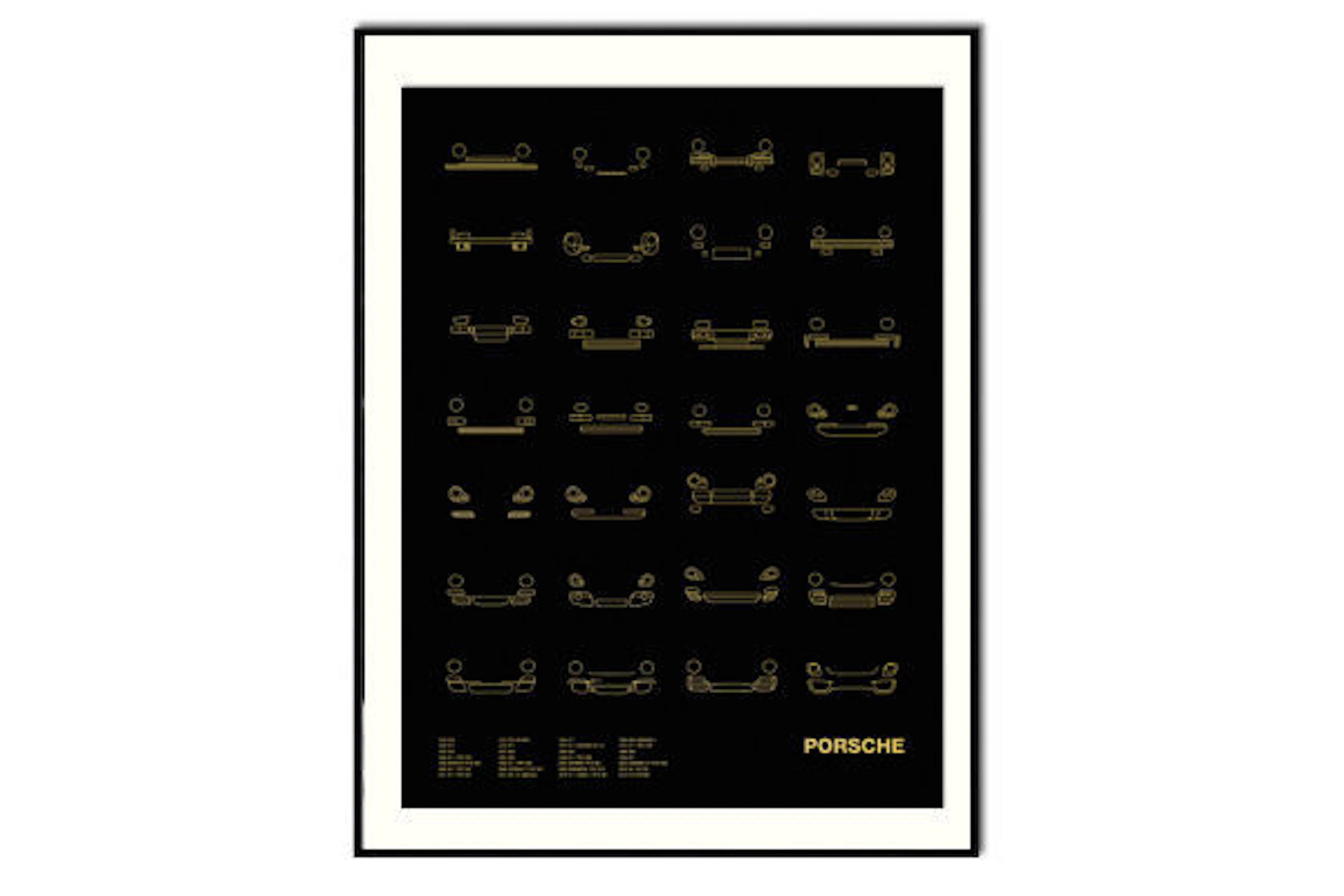 Porsche Cars Calligraphy - History Production 1948 - 2015 - Numbered Edition 100pc