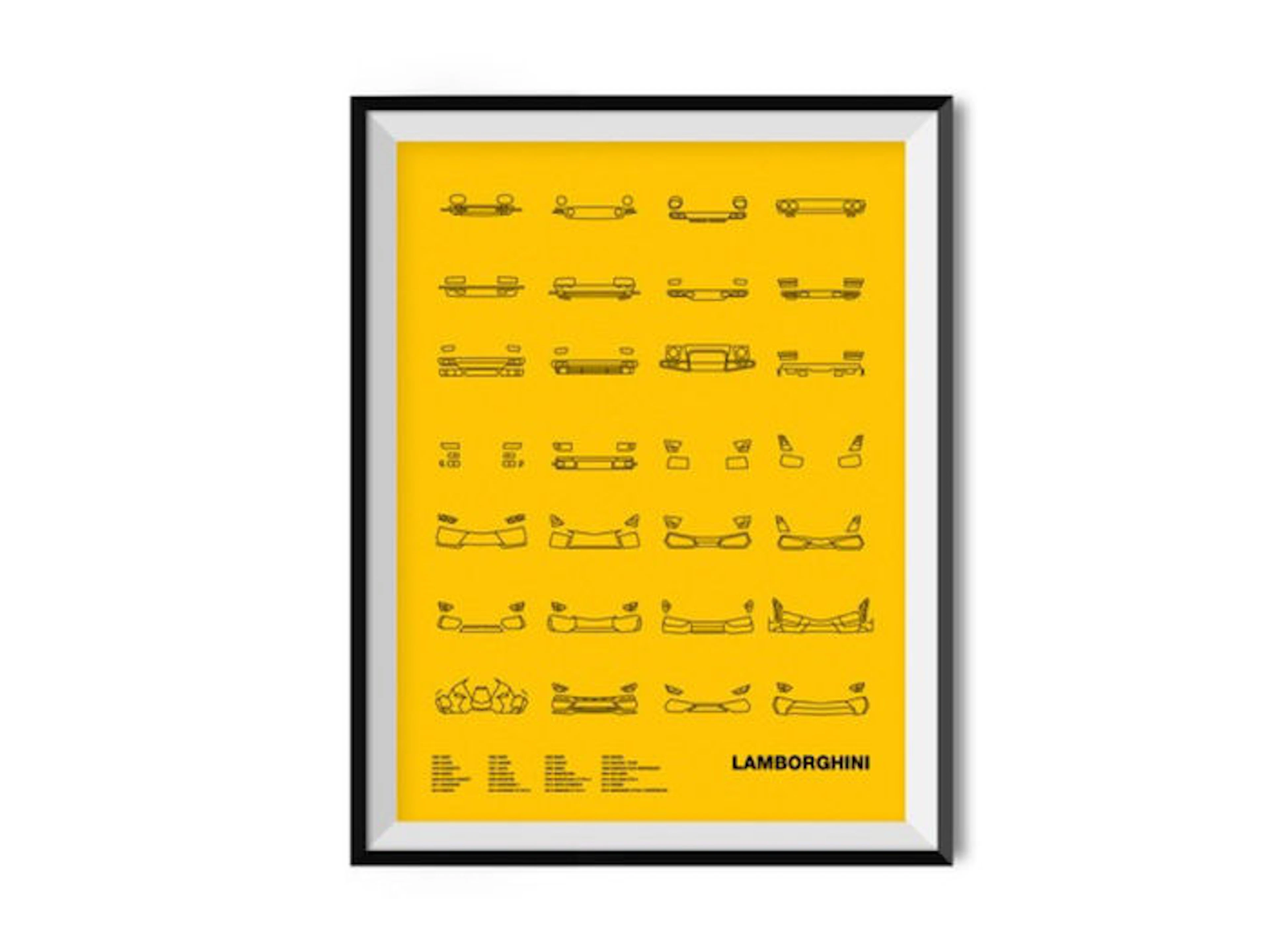 Lamborghini Cars Calligraphy - History Production 1964 - 2015 - Numbered Edition 100pc