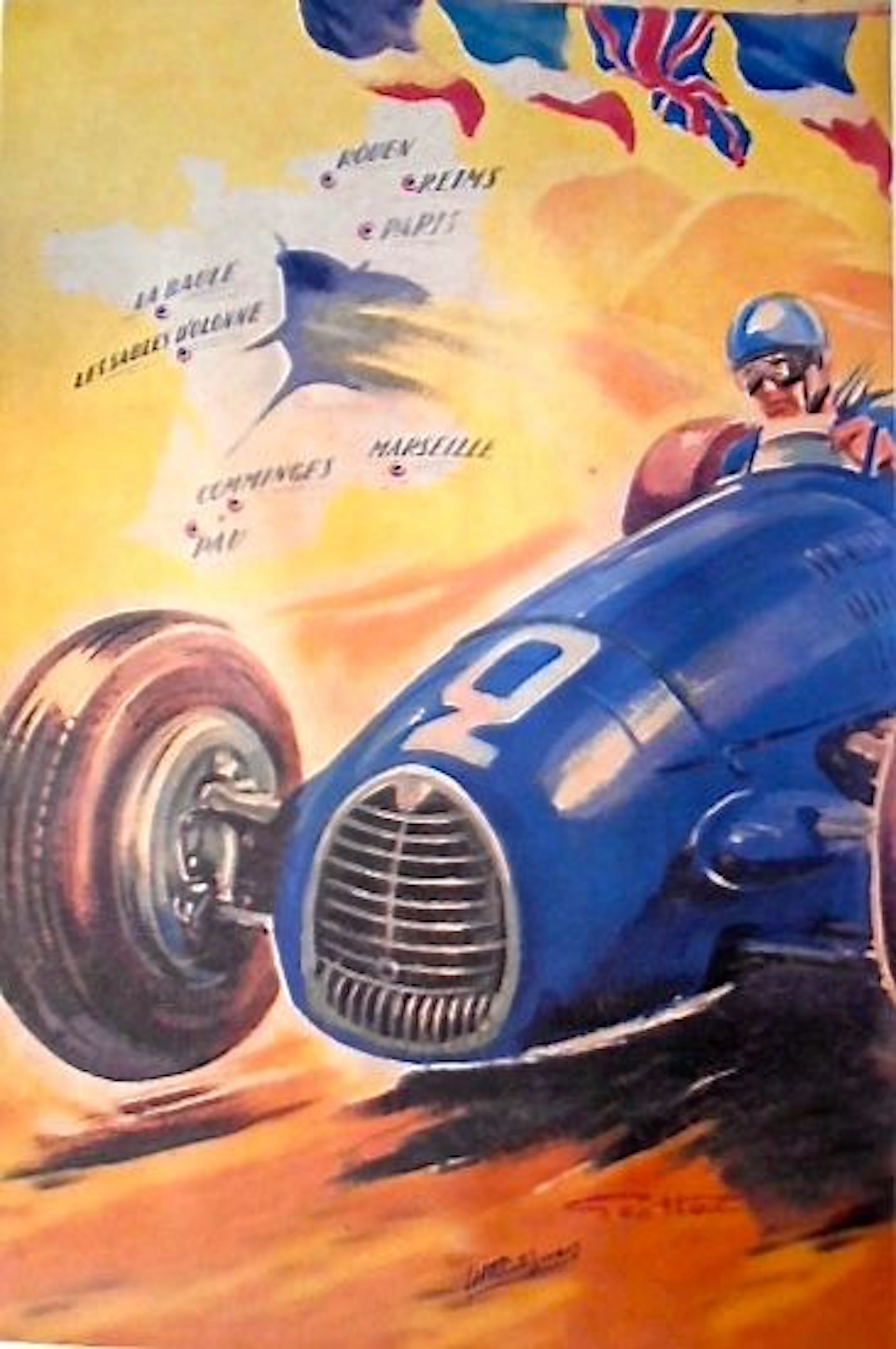 Geo Ham (d'après) - Grand Prix de France Automobile - ca 1970