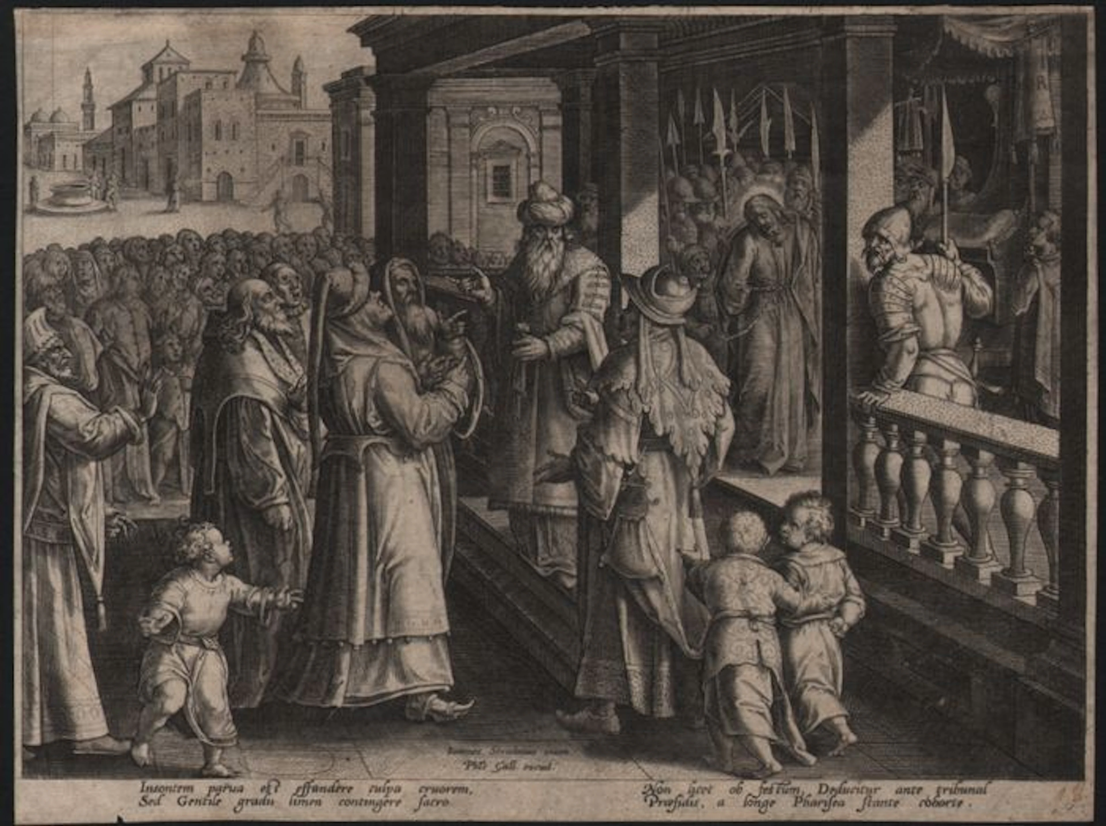 Adriaan Collaert (1560-1618) - Pilatus spreekt de menigte toe