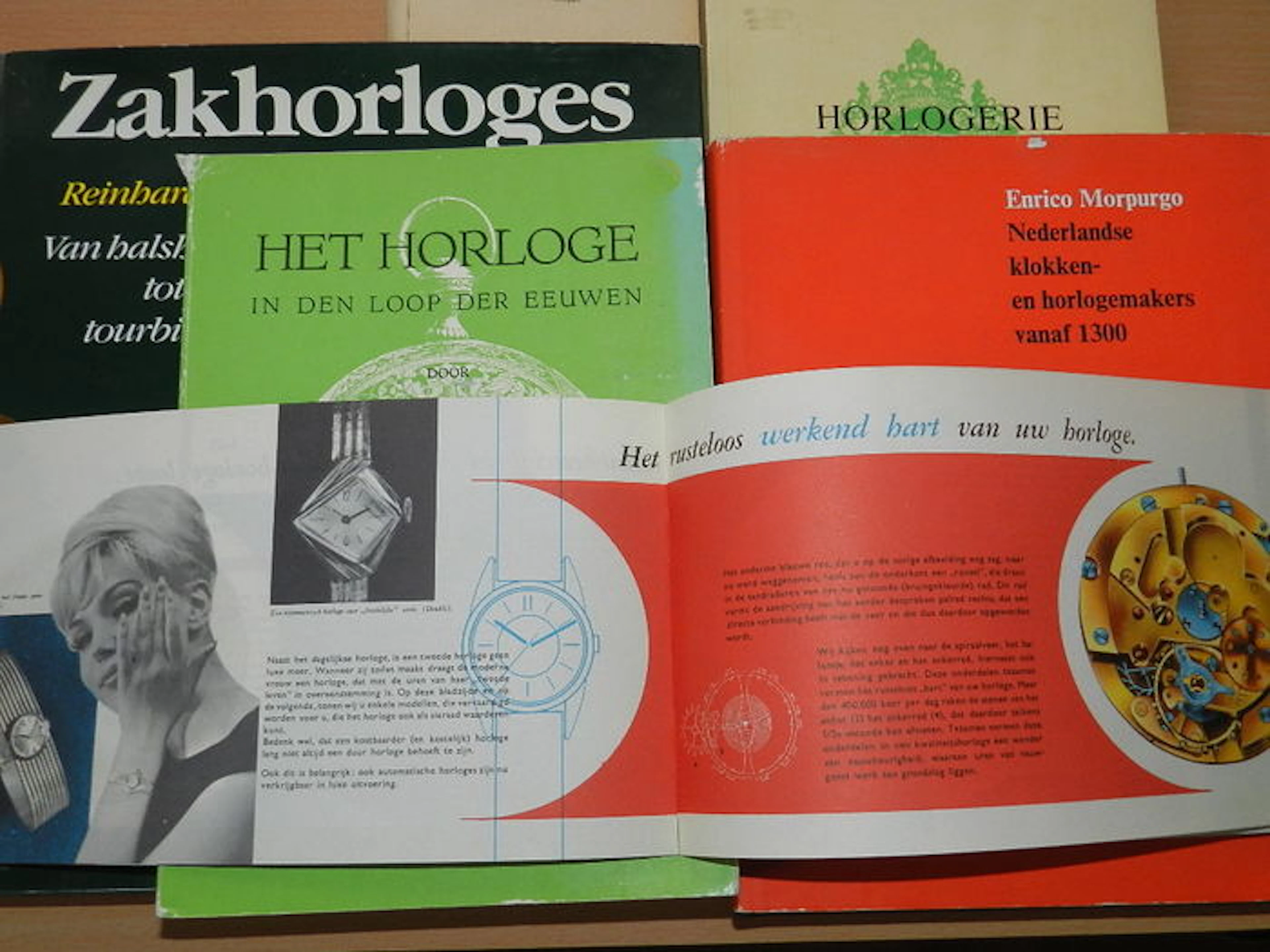 Lot of 5 books about pocket watches, watches and clocks