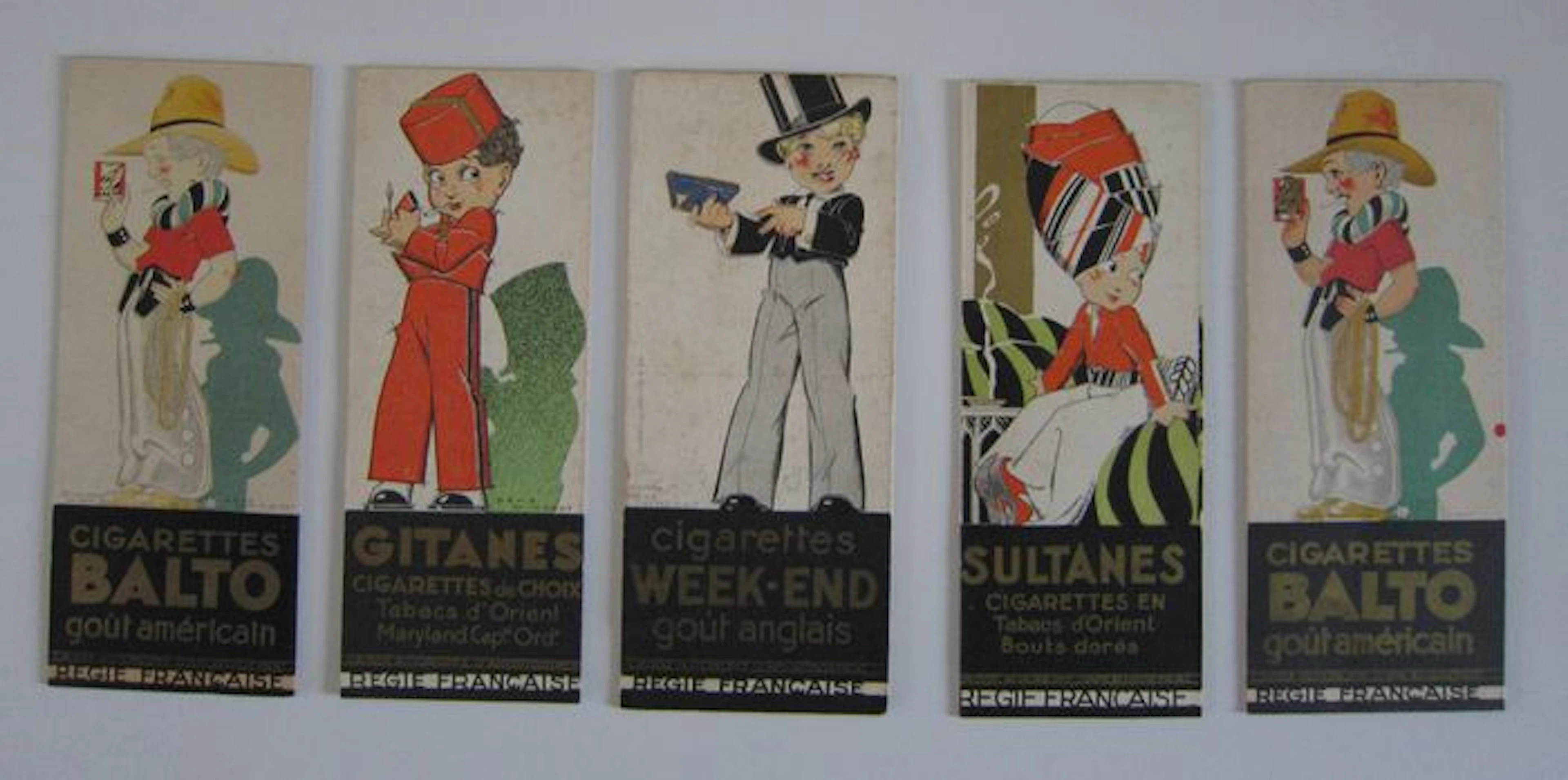 Lot with 5 Art Deco bookmarks - 1930s