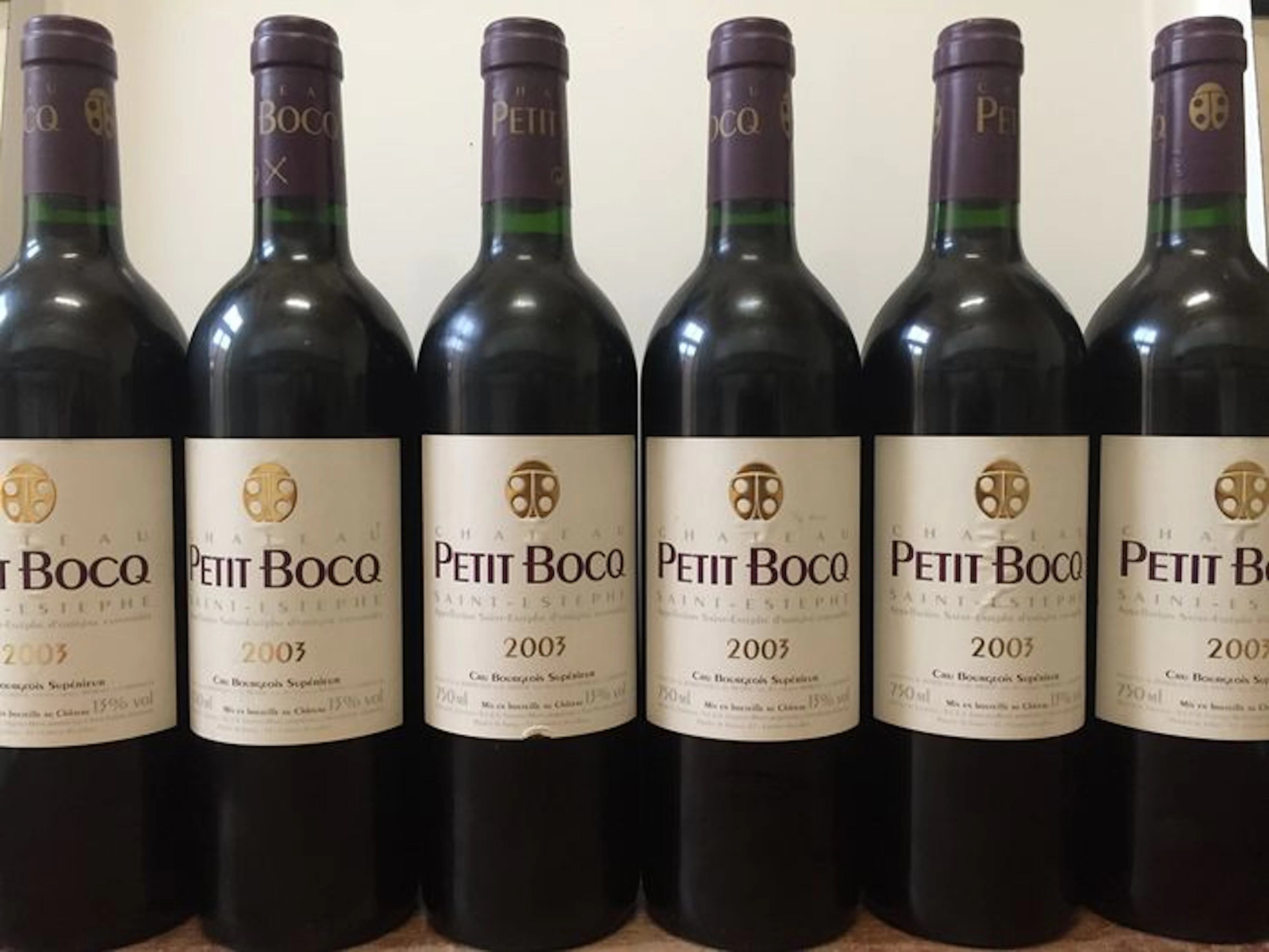 2003 Château Petit Bocq Saint-Estèphe Cru Bourgeois Supérieur - Total 6 bottles