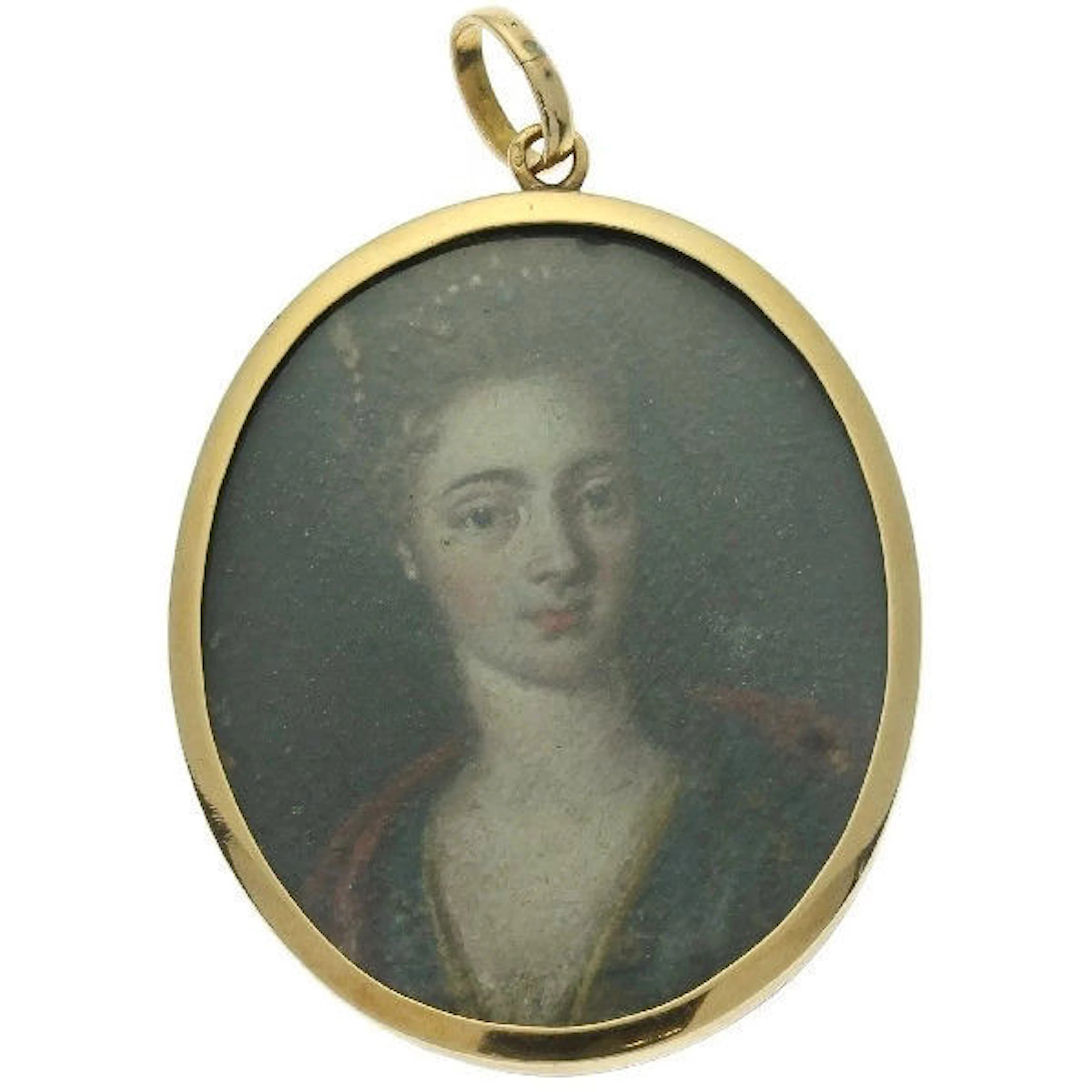 Pendant with a painted Georgian miniature - approx. 1810