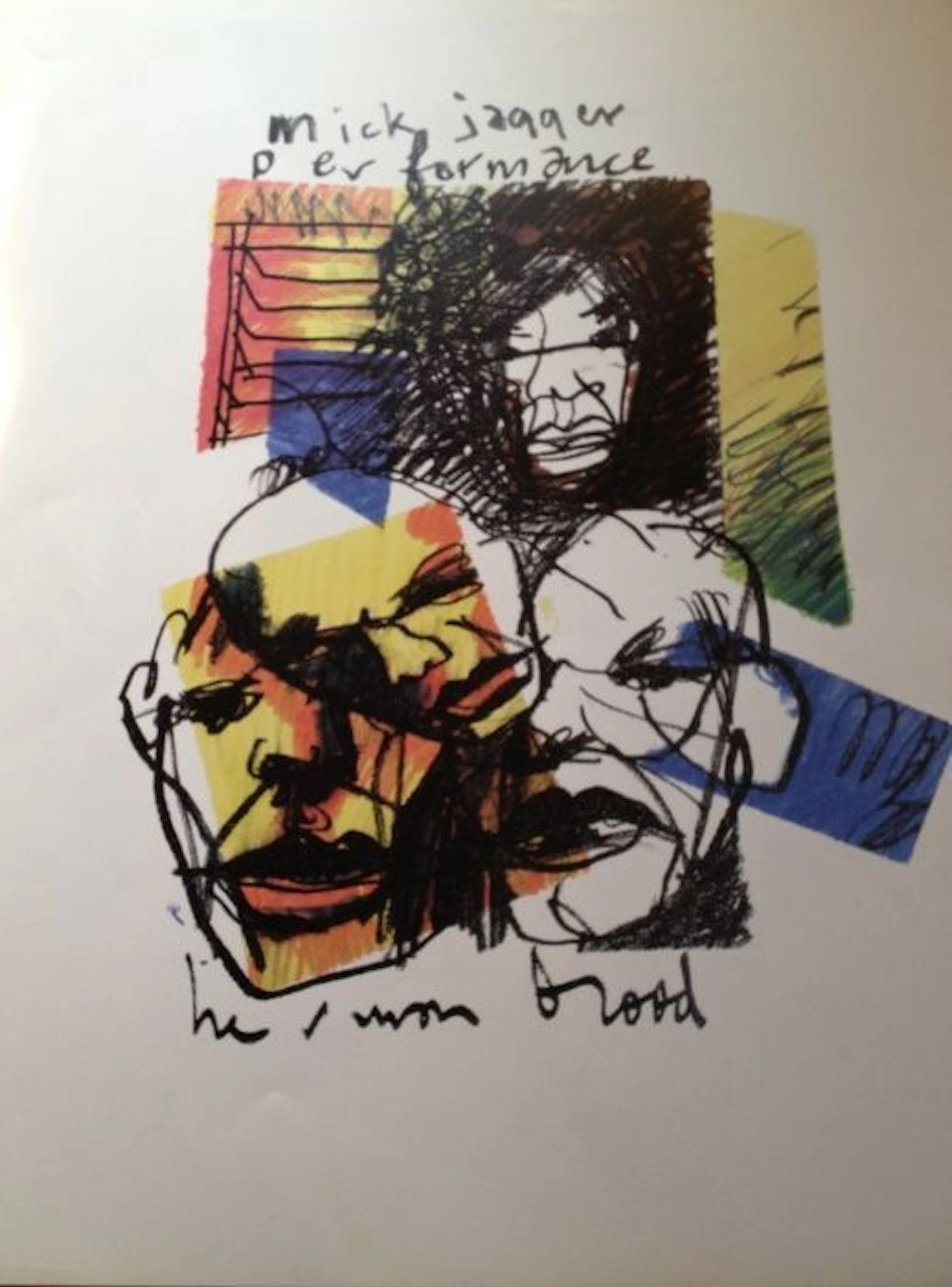 Mick Jagger Lithograph From The 1993 Herman Brood Pop Series