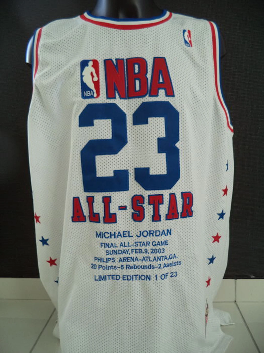 Michael Jordan Last All Star game limited edition shirt nr 1 van 23 stuks.