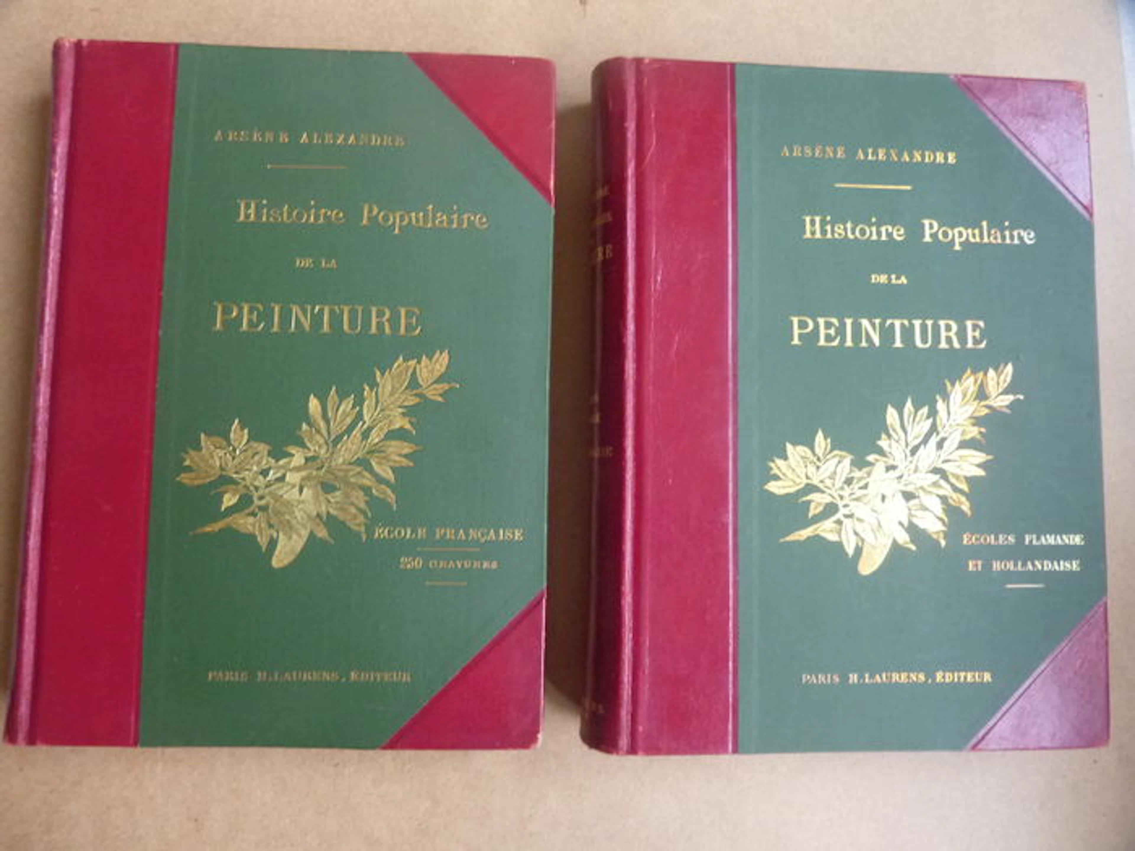 histoire de l'art; Arsène Alexandre - 2 volumes: histoire populaire de la peinture: 1) école française - 1893 - 2) écoles flamande et hollandaise - 1894