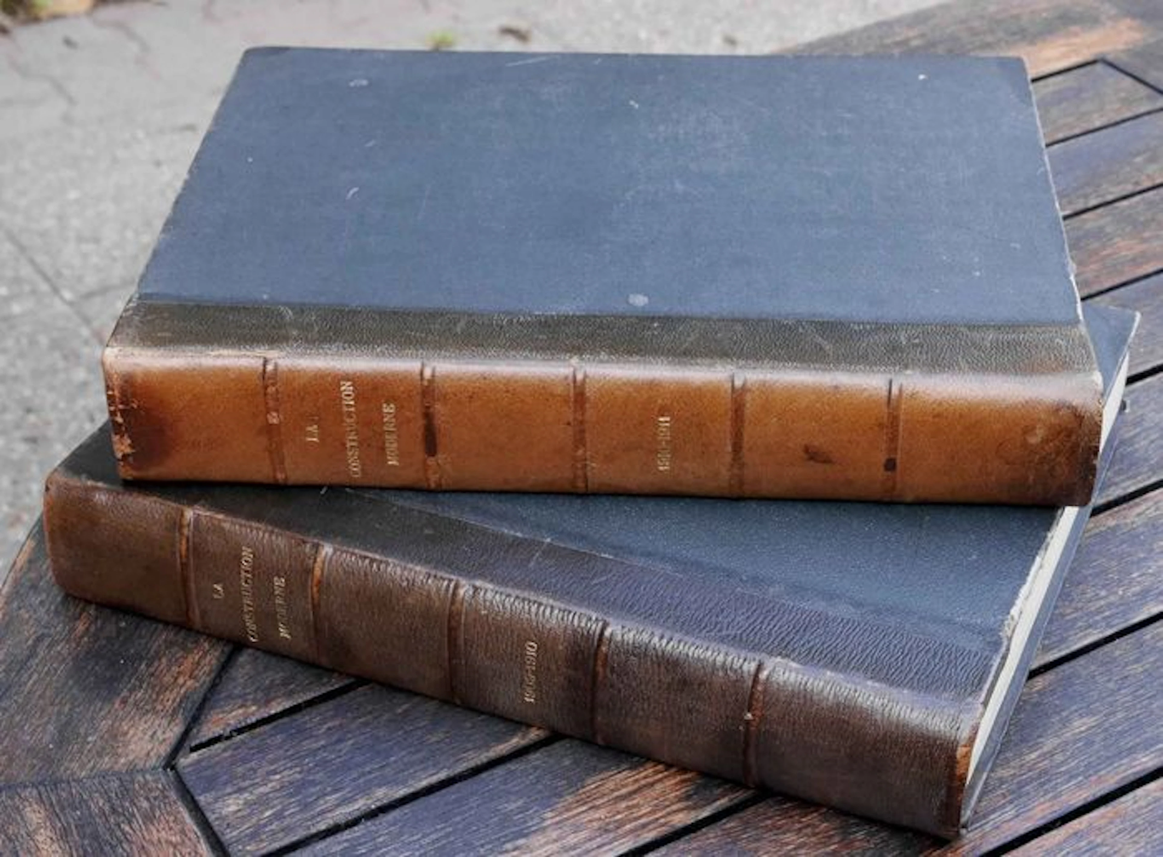 architecture; La Construction Moderne- Architecture - deux volumes - 1909-1911