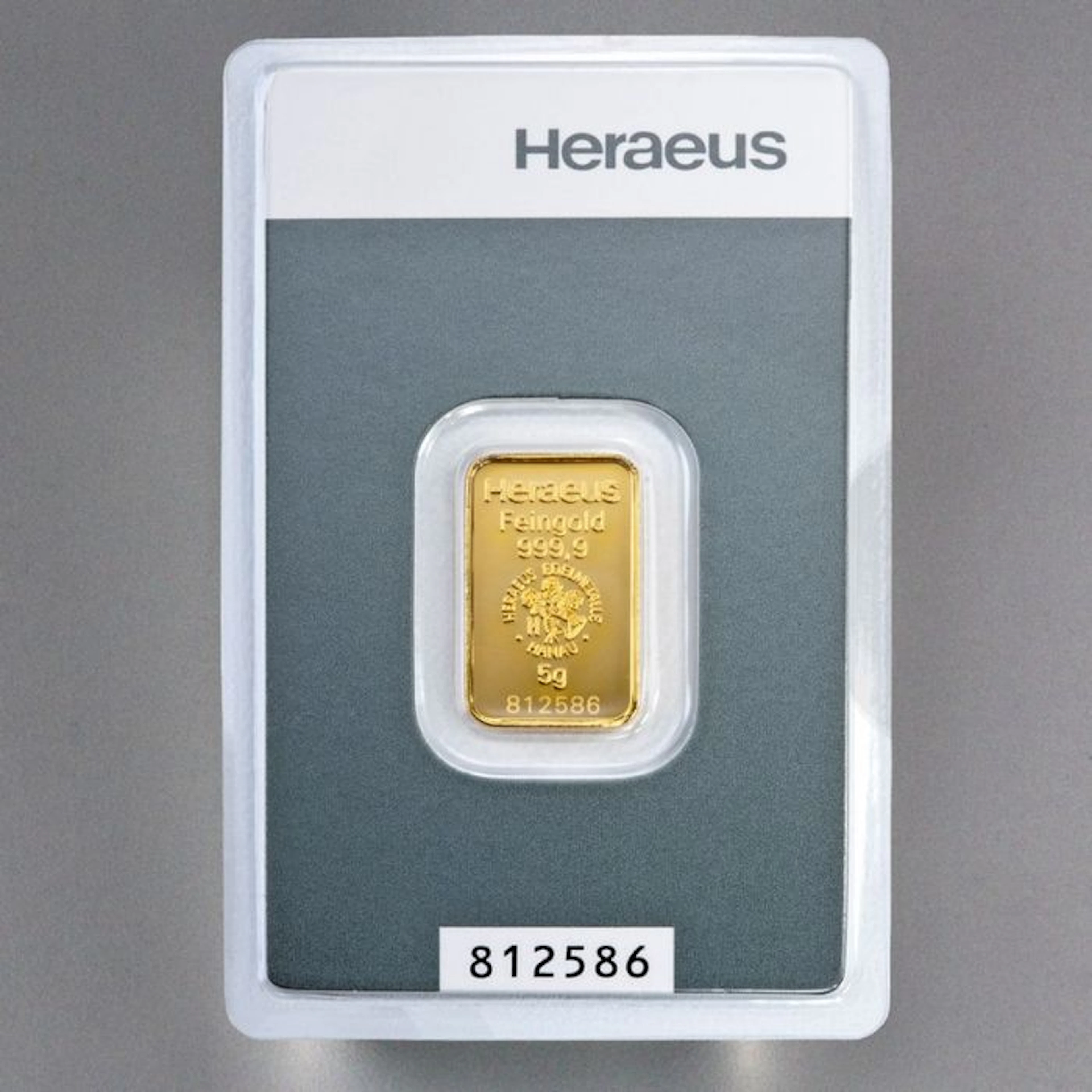 Heraeus 5 Gramm 999 Gold Goldbarren mit Zertifikat Top Zustand im Blister original verpackt
