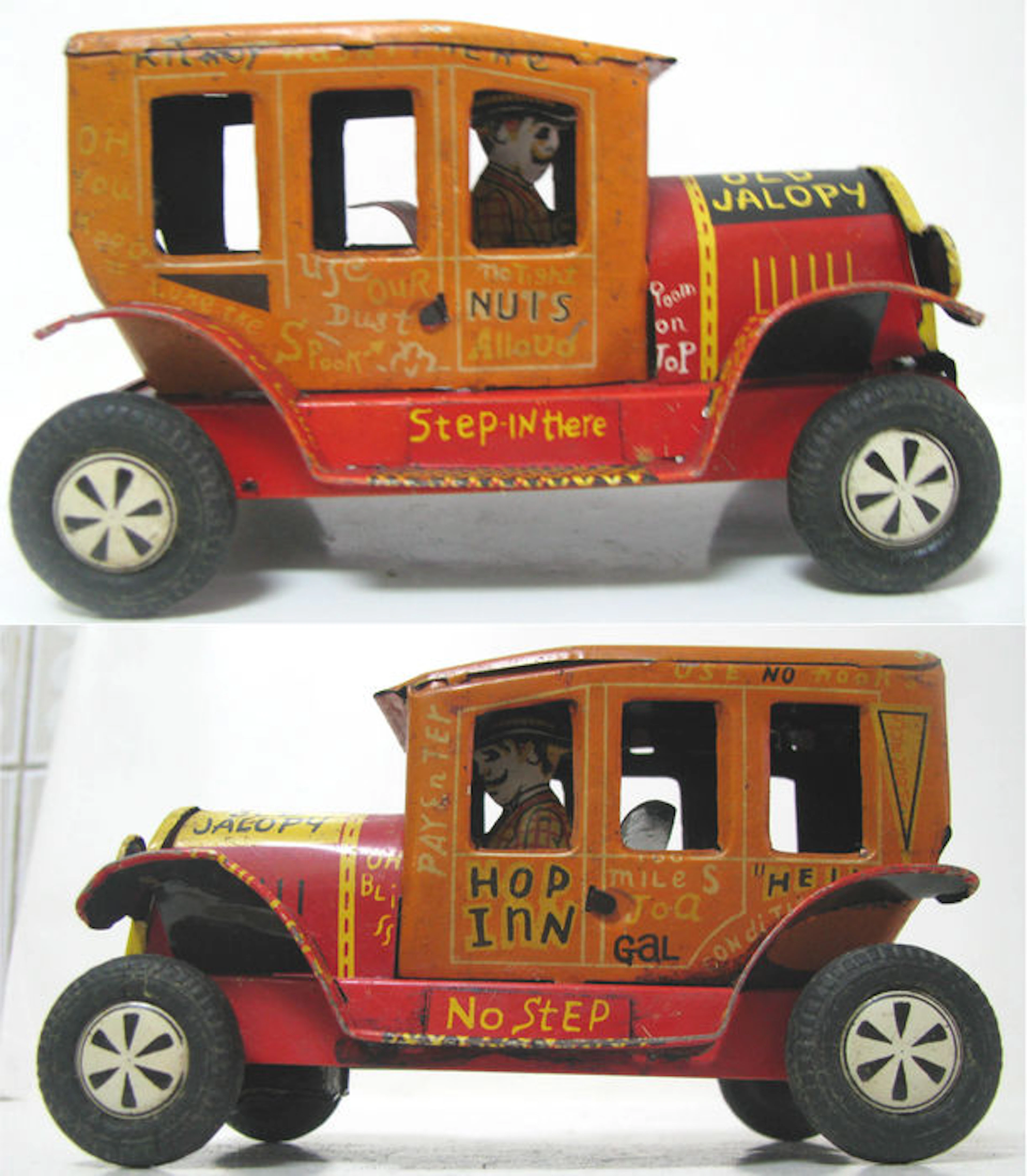 Marx - Antiguo coche cómico-JALOPY-fabricado por Louis Marx-funcionamiento a fricción--(USA) 1940