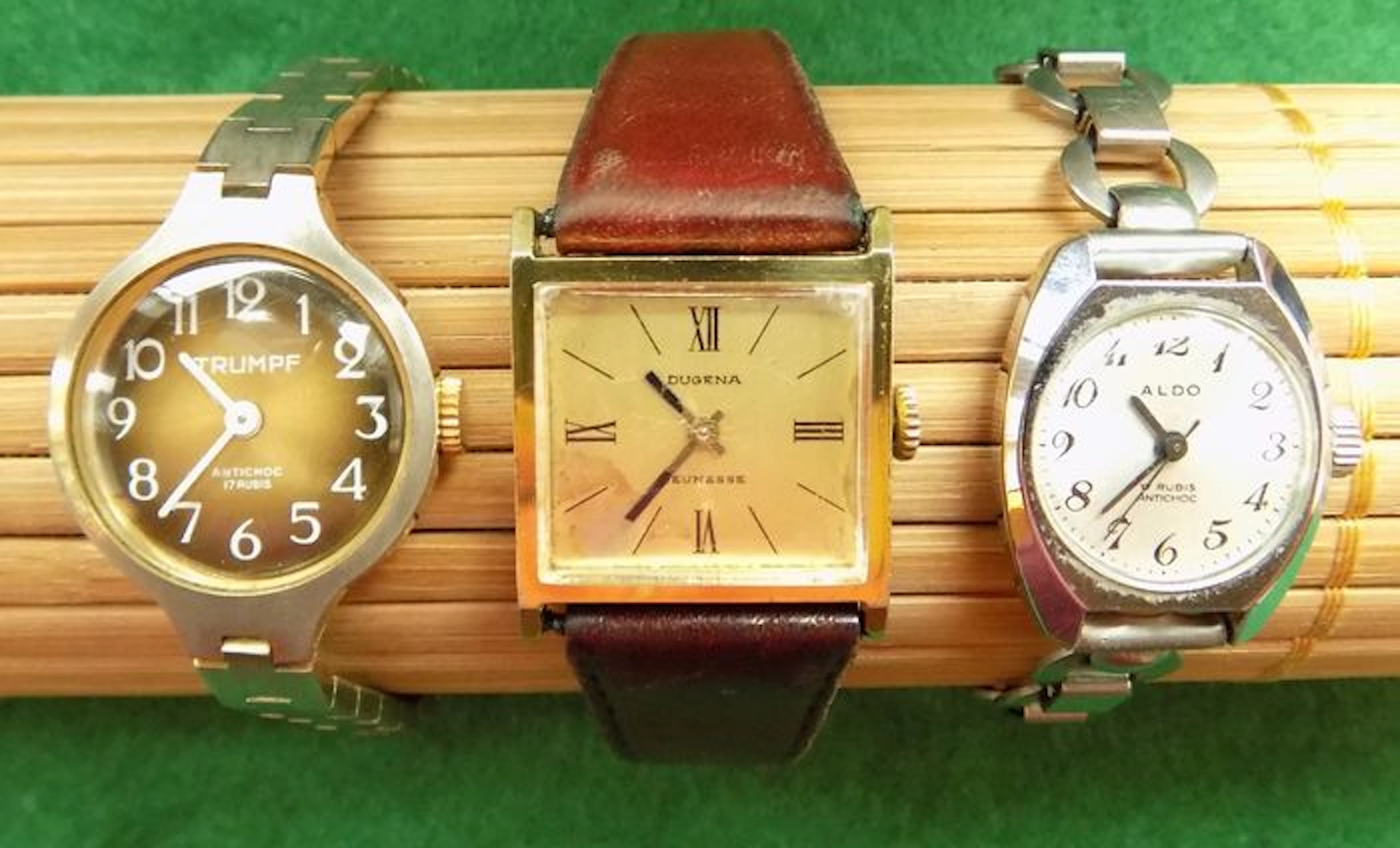 TRUMPF + DUGENA + ALDO - Lot of 3 Ladies' Wrist Watches - 1960's - 1970's
