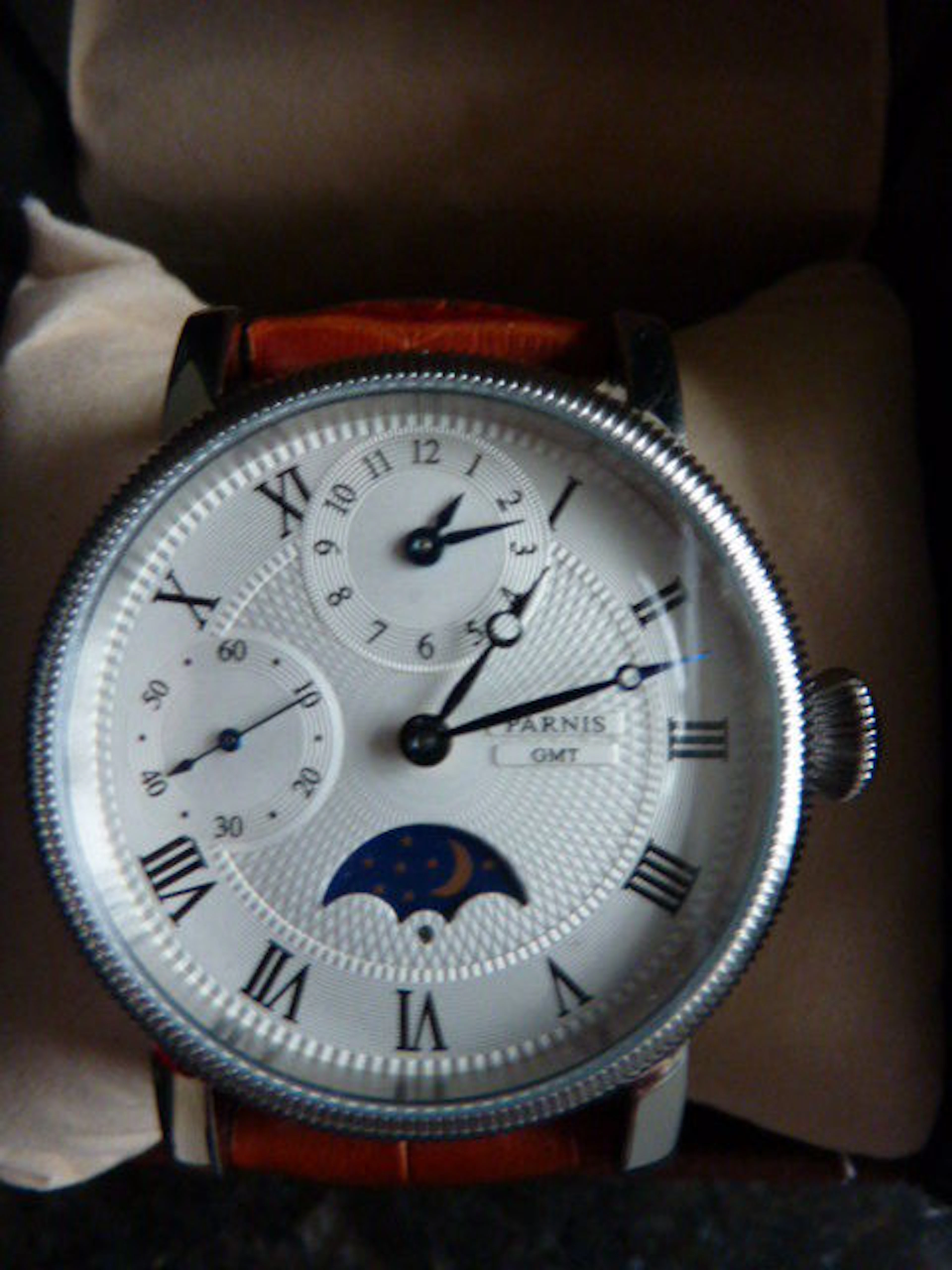Parnis GMT Moon phase - wrist watch - new and unworn