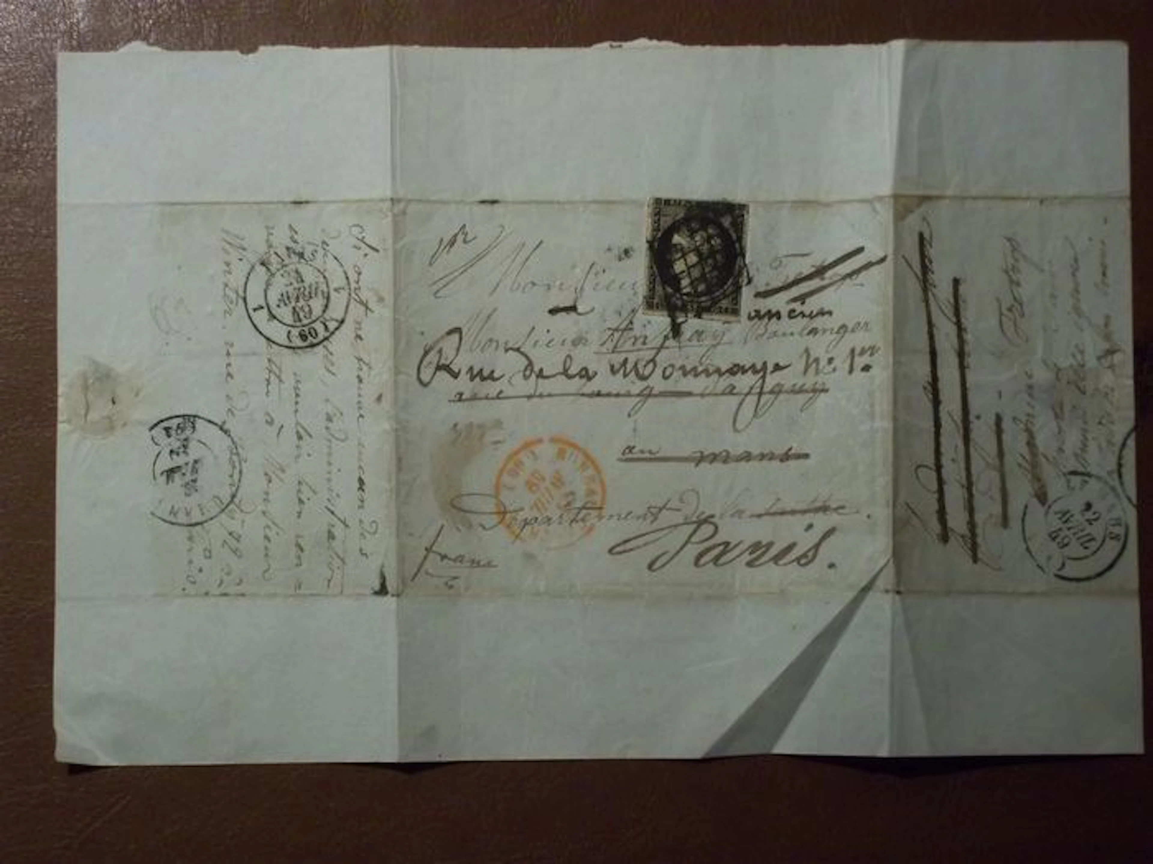 France 1849 - Ceres 20 centimes on envelope