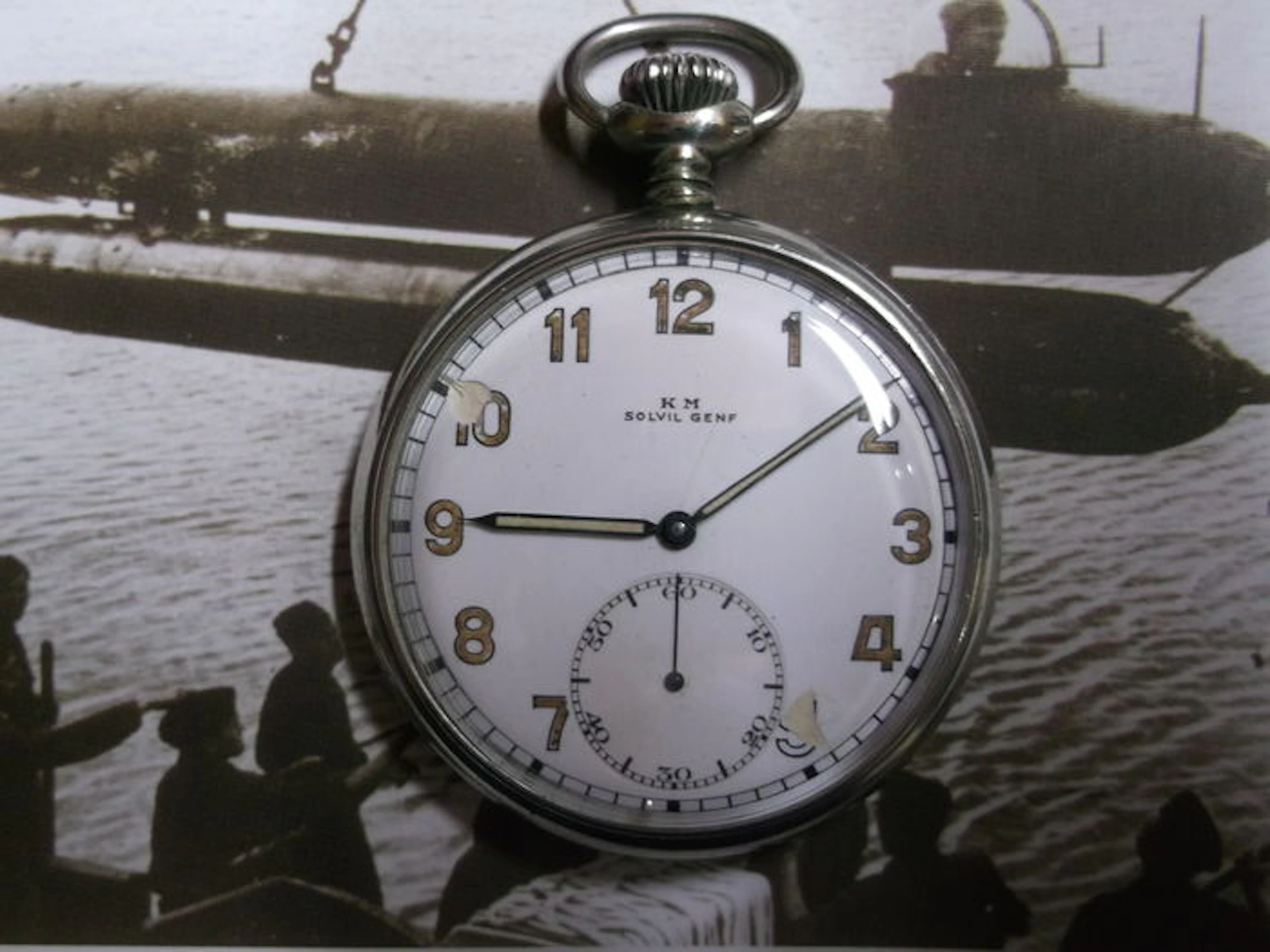 Solvil Genf K.M. Uhr, Deutsche Beobachtungsuhr der Kriegsmarine aus dem 2. Weltkrieg