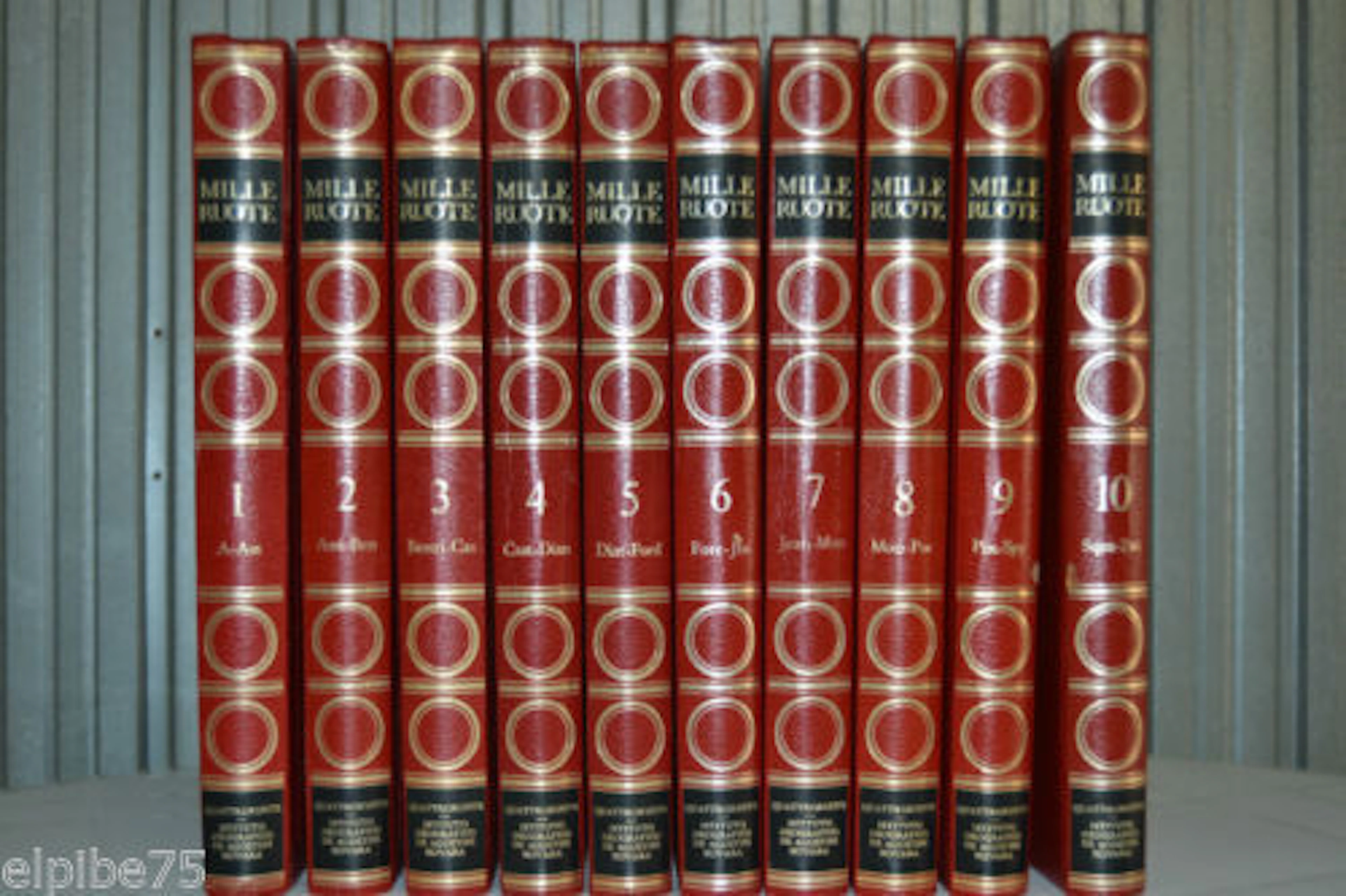Enciclopedia italiana "Mille Ruote" De Agostini - periodo 1974-75 - lotto di 10 libri