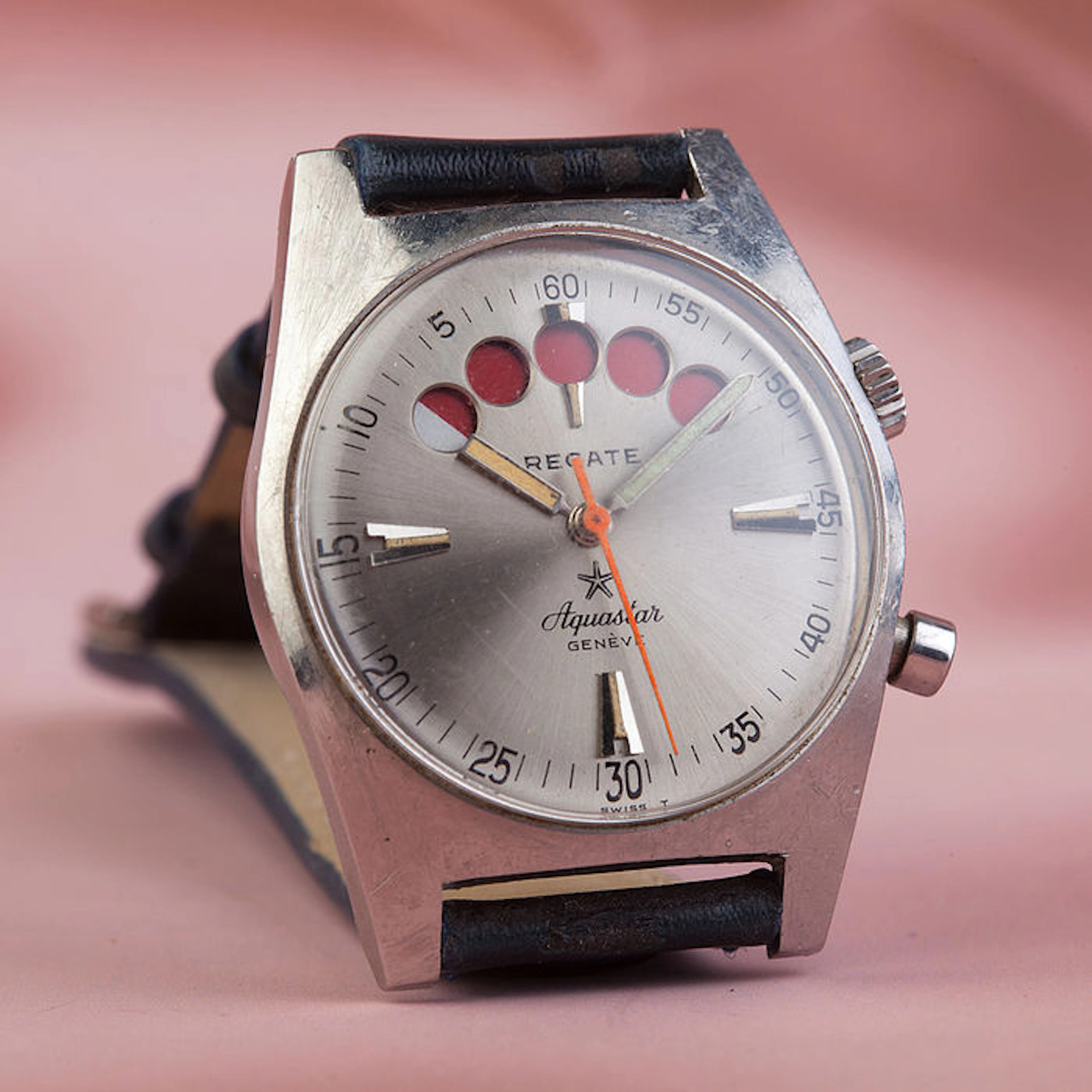 AQUASTAR GENEVE REGATTA – HEREN POLSHORLOGE – VINTAGE ca. JAREN 60 18