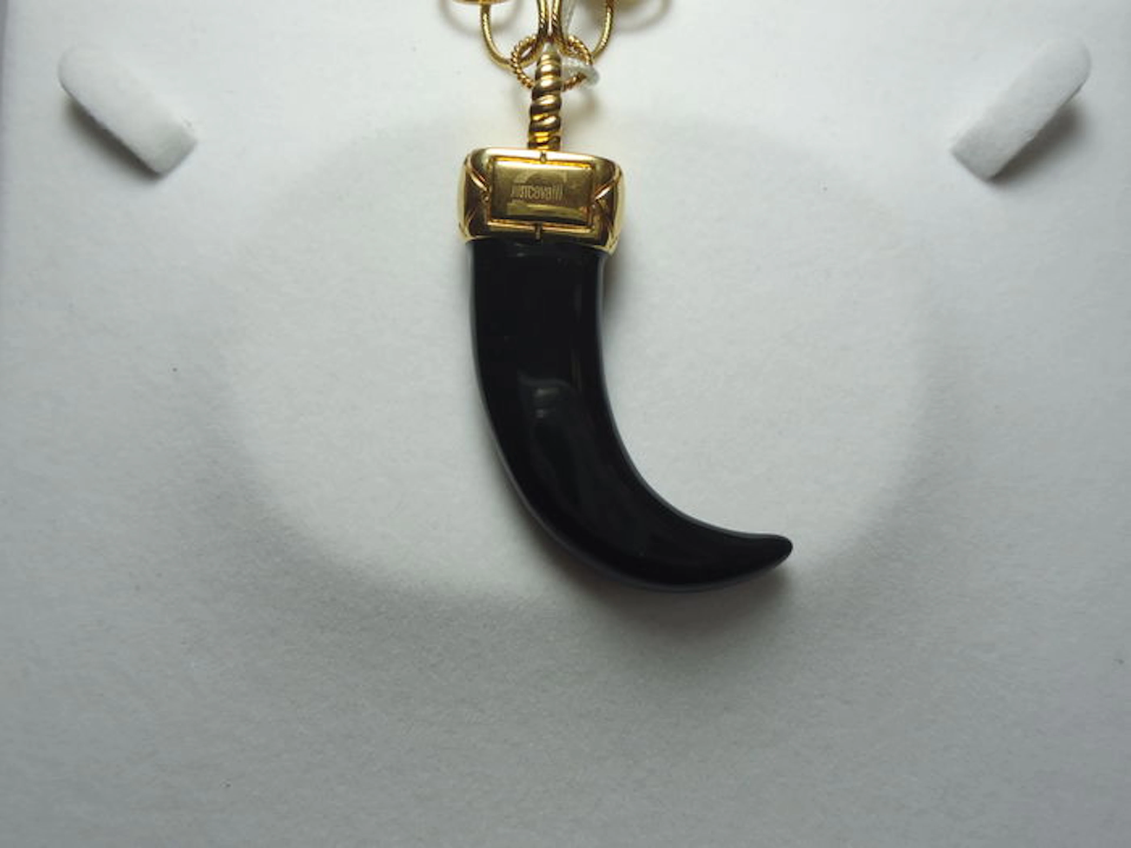 Just Cavalli - Lunga collana donna - catena d'orata corno nero