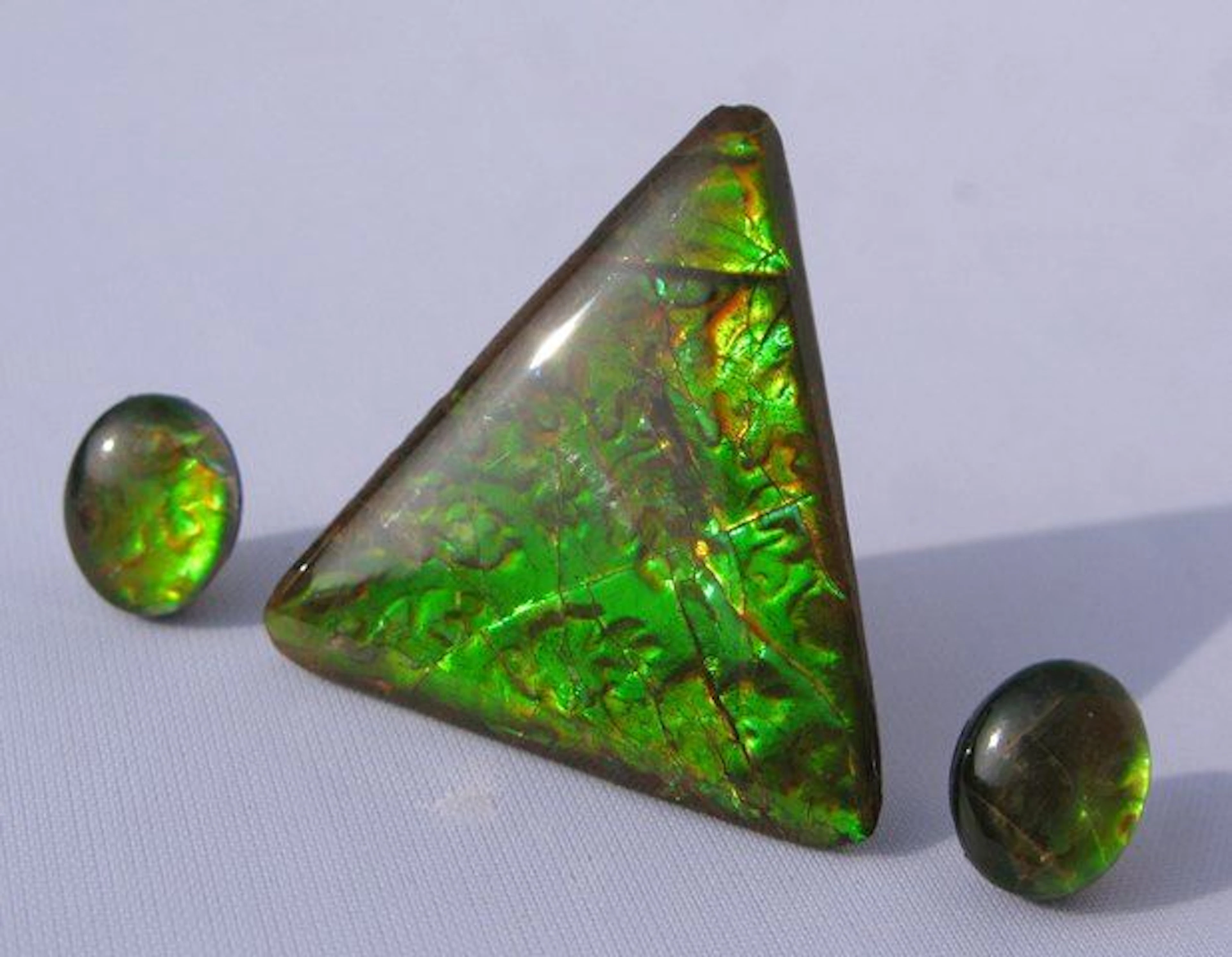 Ammolite Gemstone Set for a Pendant and Earrings - 19ct & 2ct each