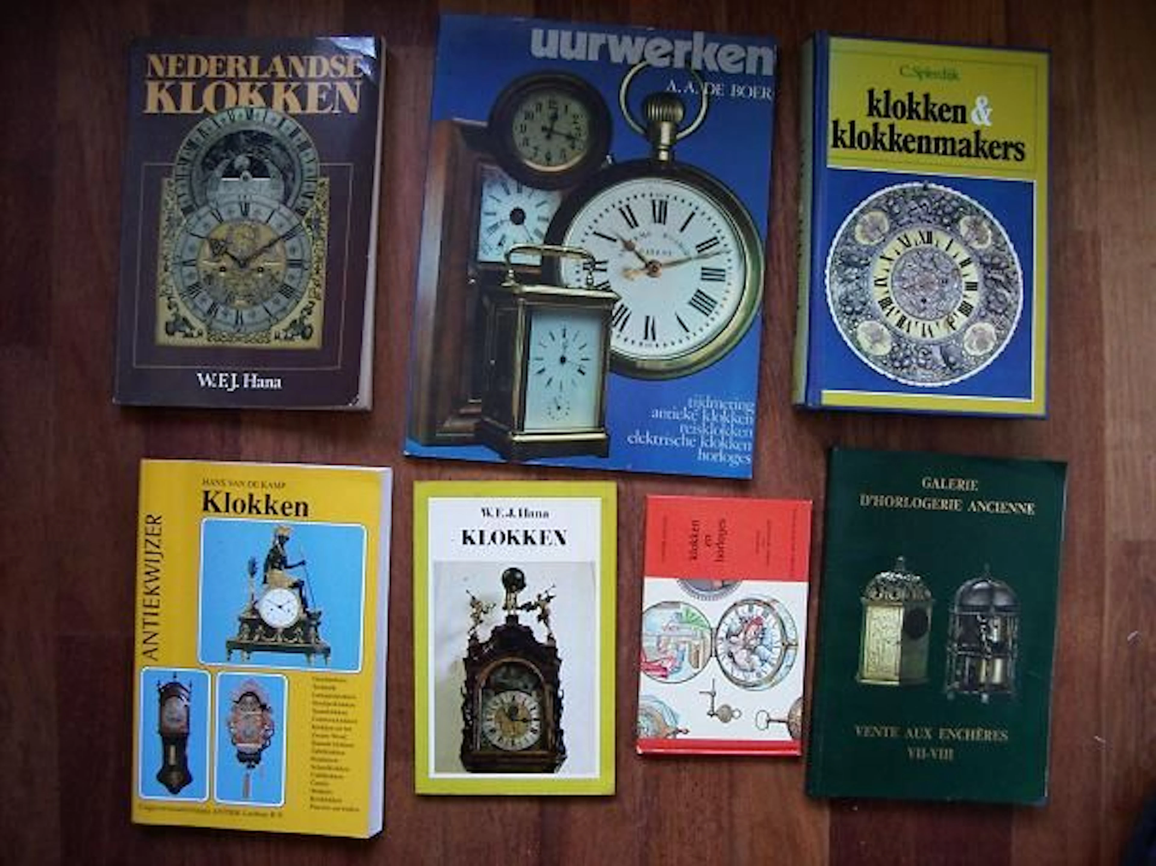 Literature: Lot of 7 books about clocks and watches