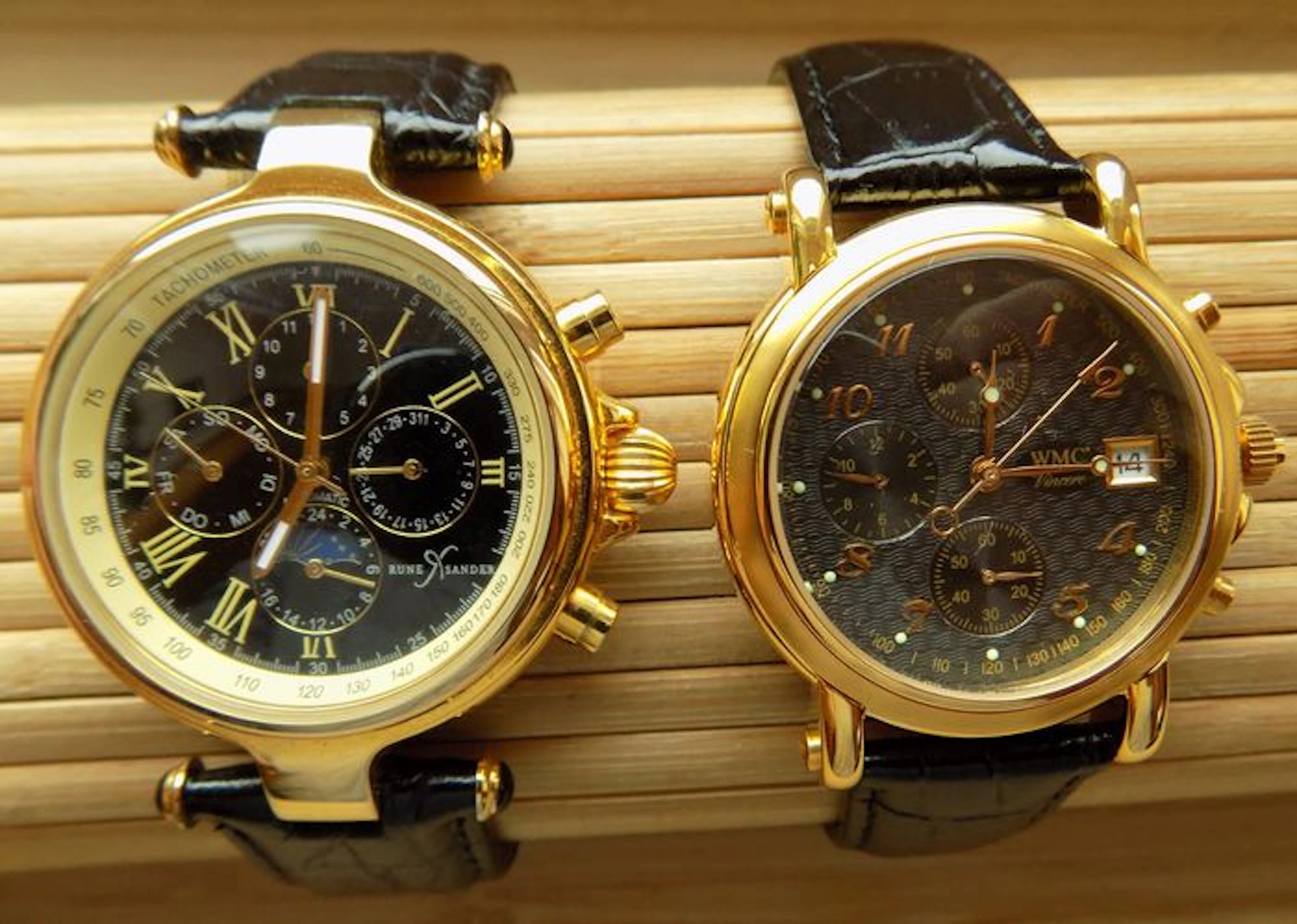 Rune Sander automatic chronograph + WMC Vincero chronograph -- Lot includes 2 mens wristwatches from the 2010s