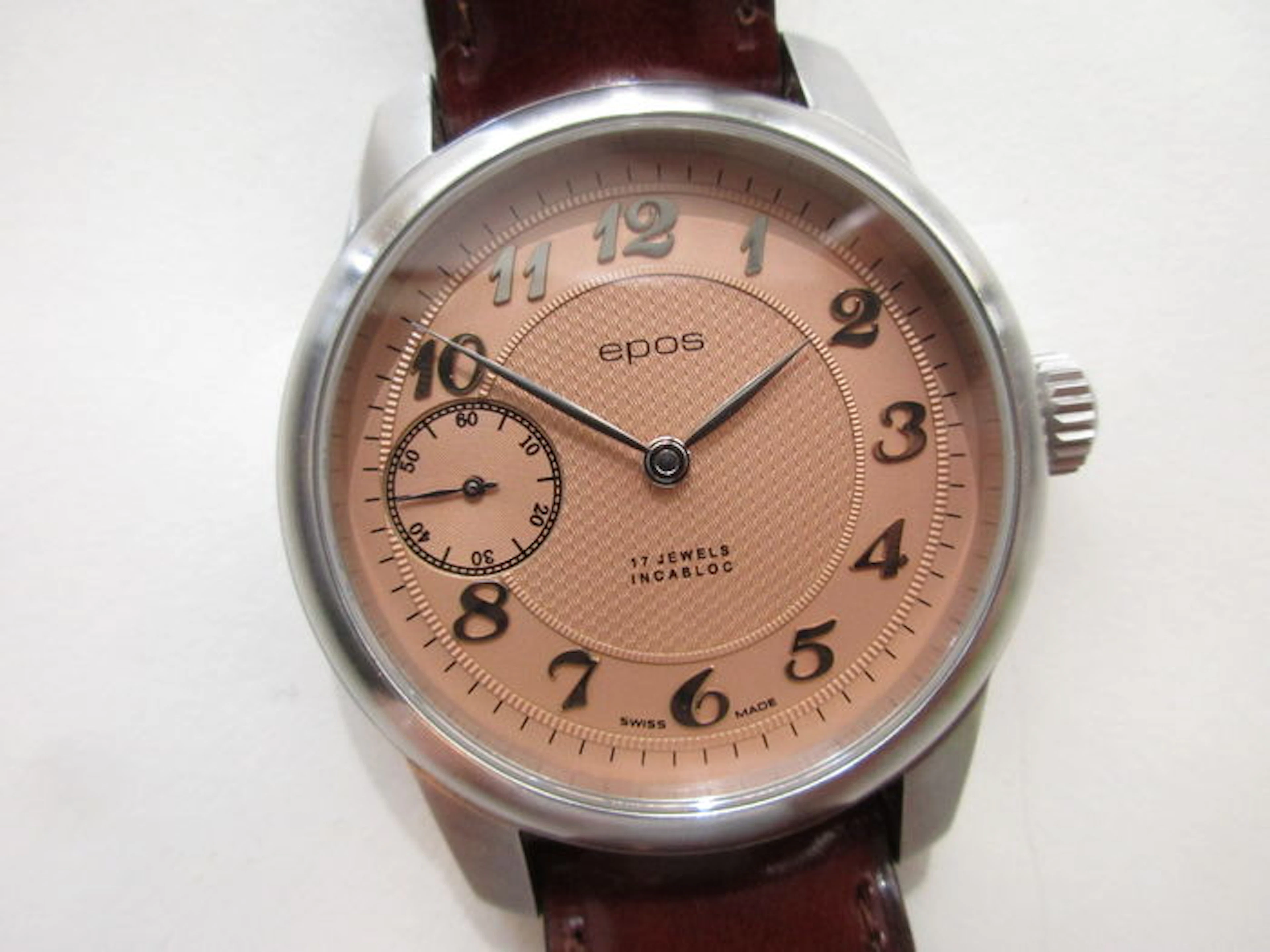 Epos Swiss glass back – Men's wristwatch – Unitas 6497 – Mid 2000