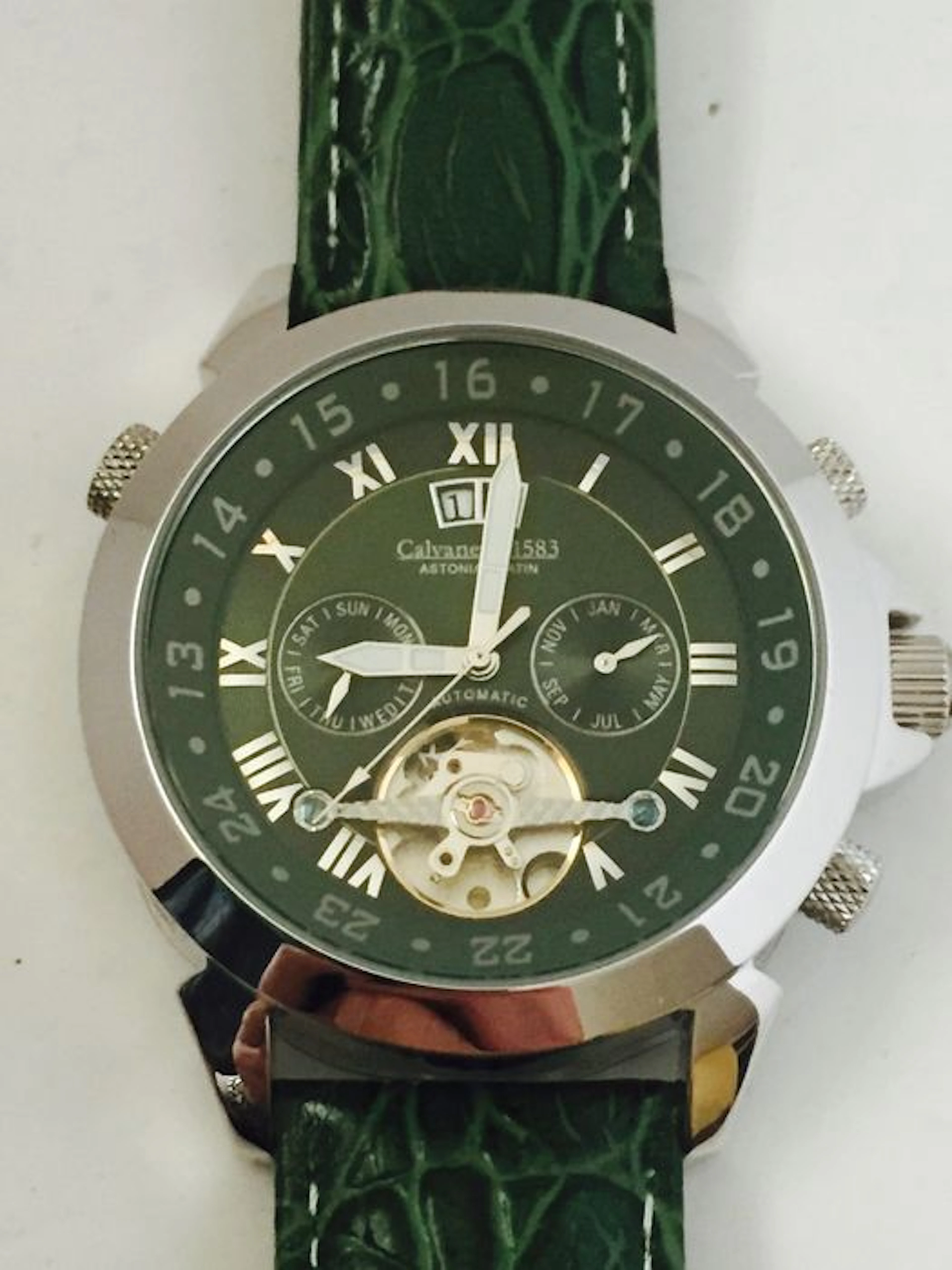 CALVANEO +1583 "Astonia British Green Platinum" – men's wristwatch – 2010