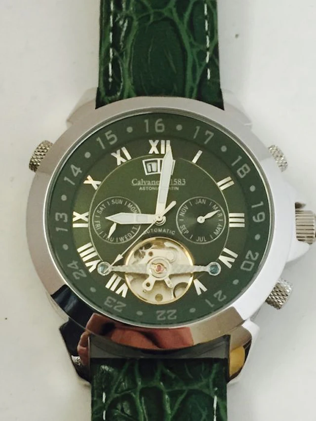CALVANEO +1583 "Astonia British Green Platinum" – men's wristwatch – 2010