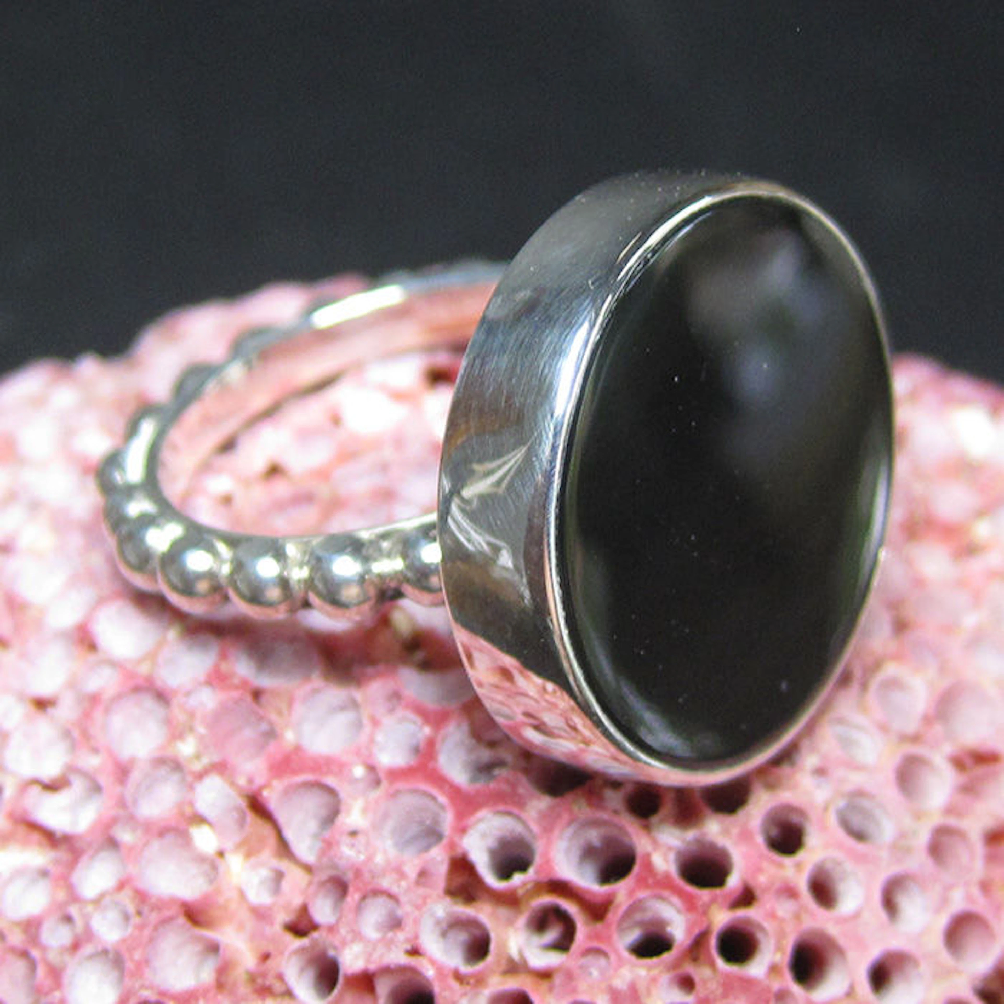 Silky Obsidian Ladies' Ring.