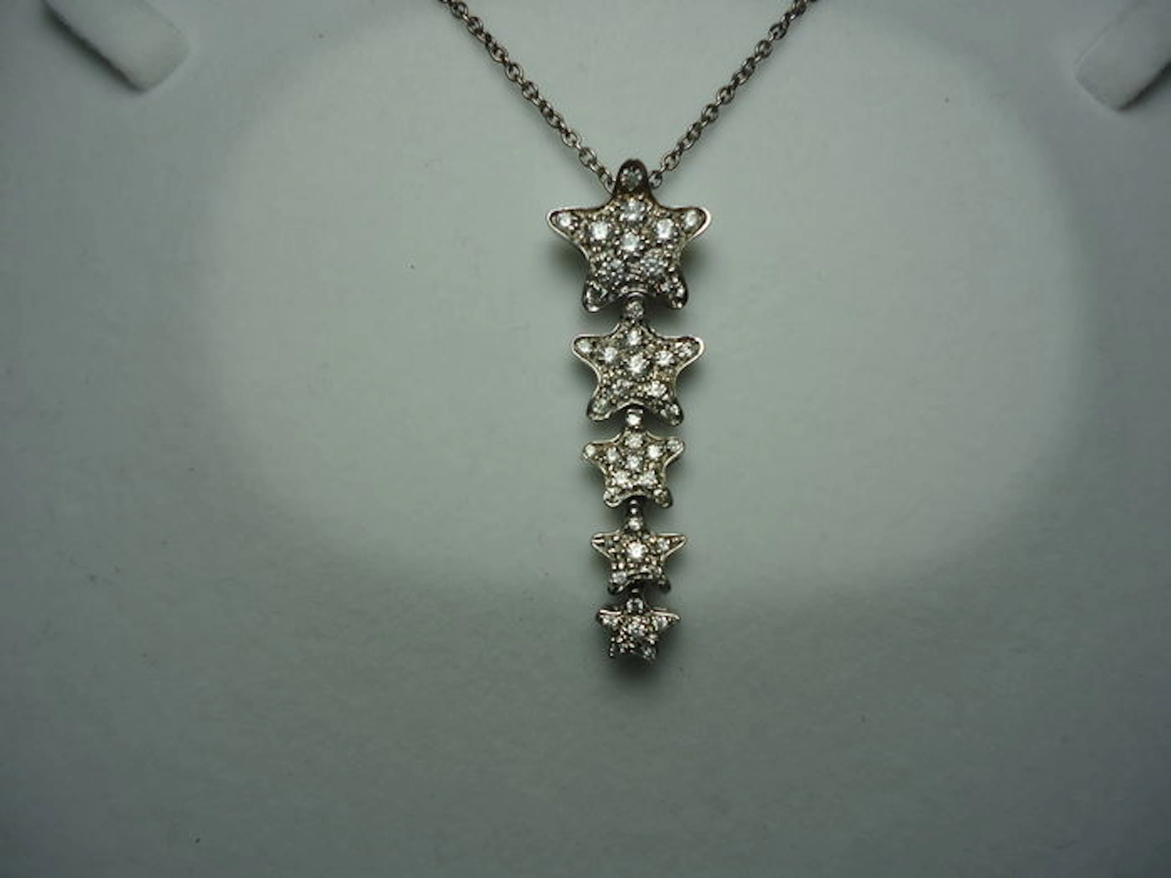 Collana con Pendente in argento 5 stelle